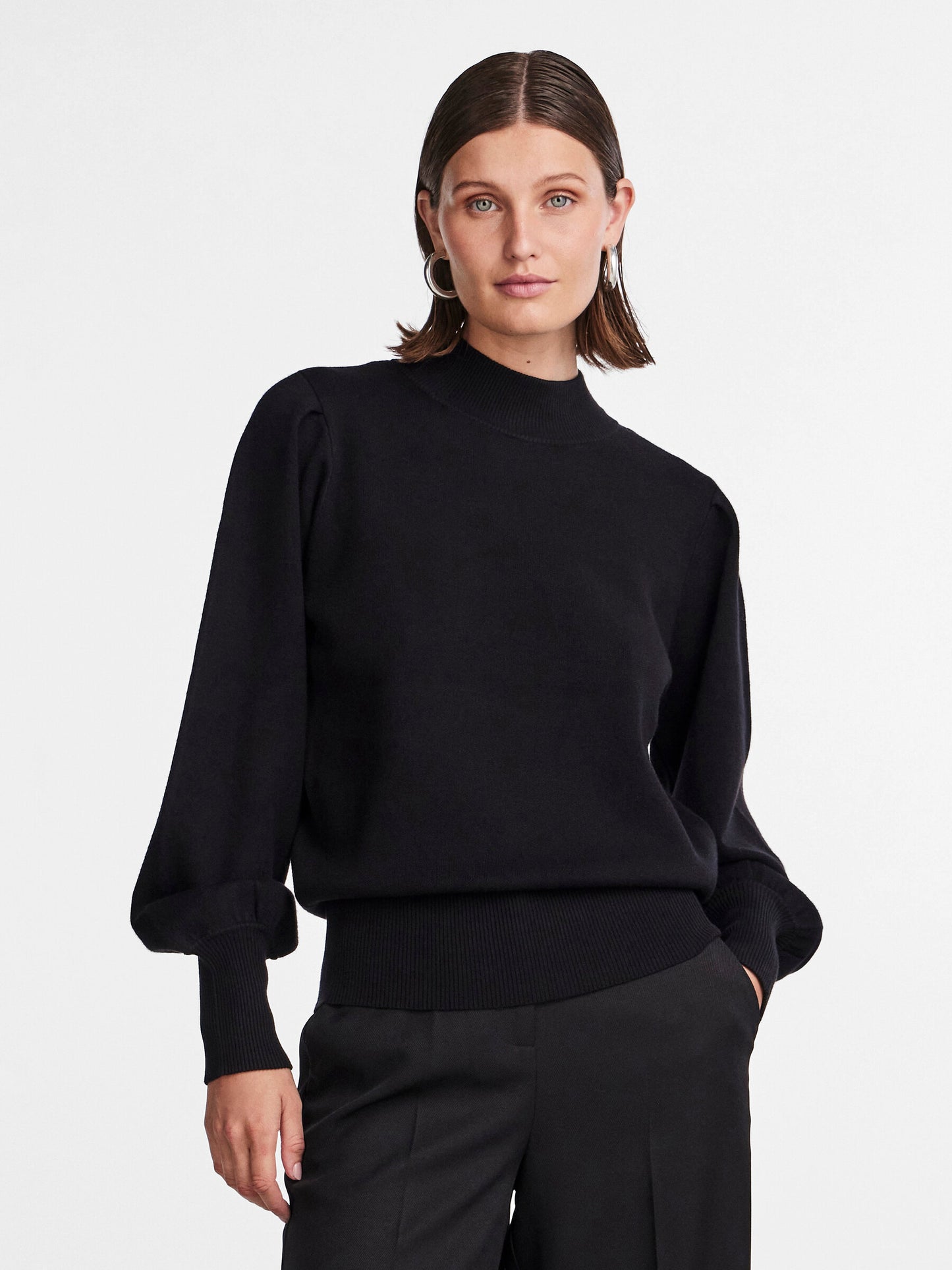 YASFONNY LS KNIT PULLOVER BLACK