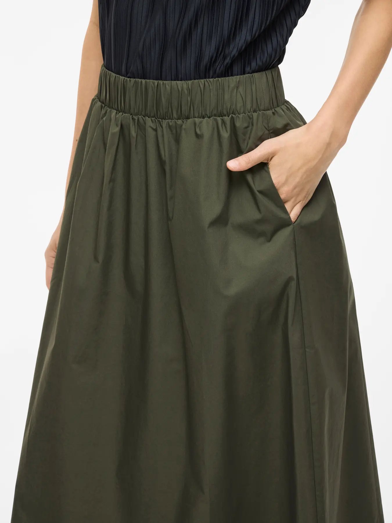 VISOPHIE HW ANKLE SKIRT DARK GREEN