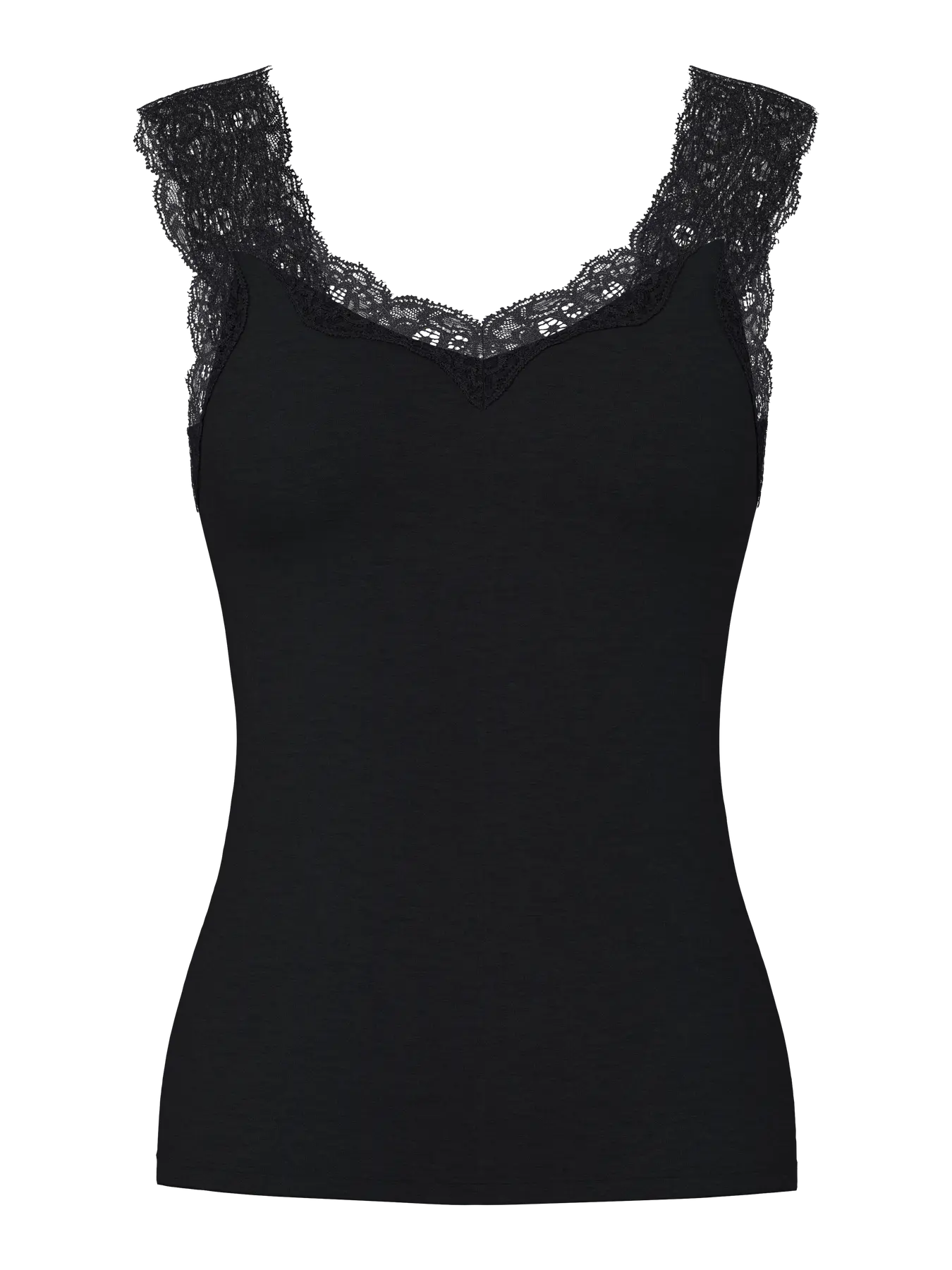 PCBARBERA LACE TOP BLACK