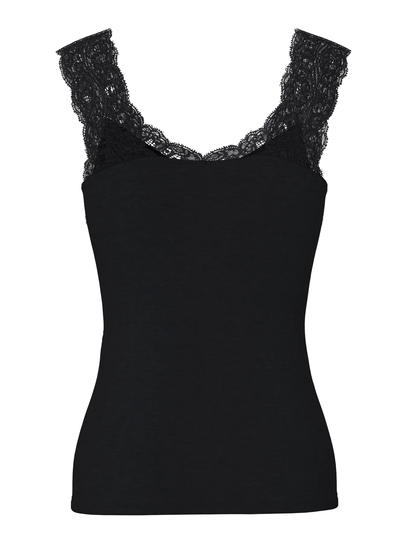 PCBARBERA LACE TOP BLACK