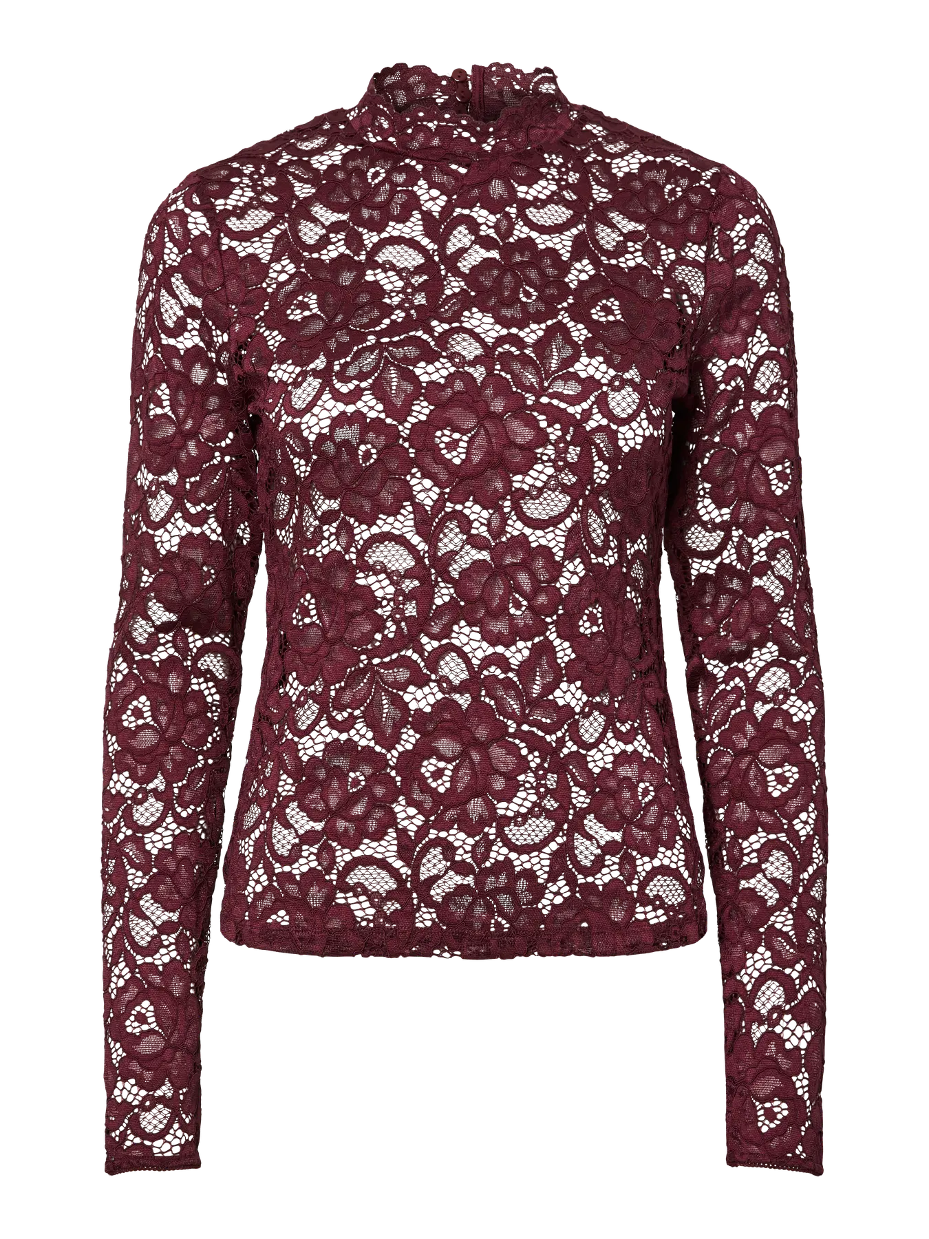 YASLACEY LS LACE TOP PORT ROYAL