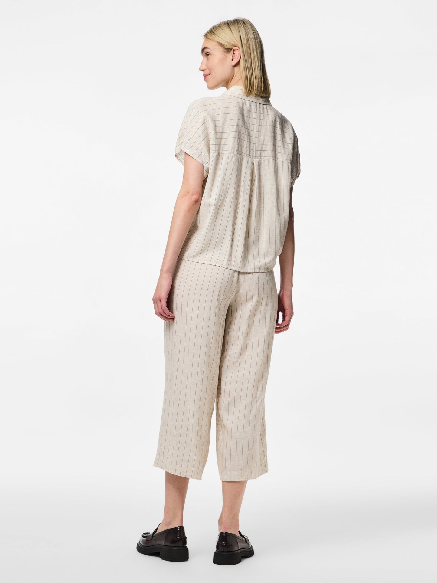 PCPIA HW WIDE CULOTTE BEIGE M. SVARTA RÄNDER
