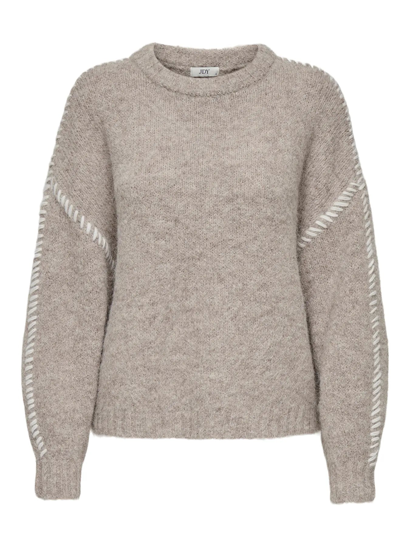 JDYZOEY LIFE L/S STITCH PULLOVER BEIGE