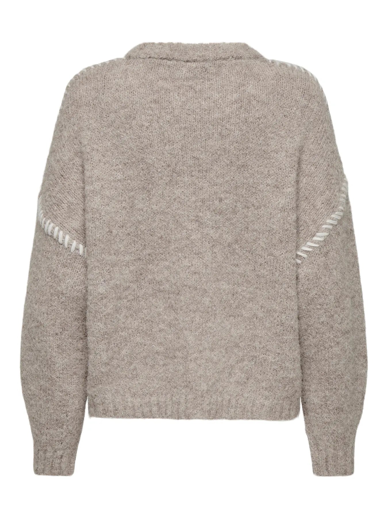 JDYZOEY LIFE L/S STITCH PULLOVER BEIGE