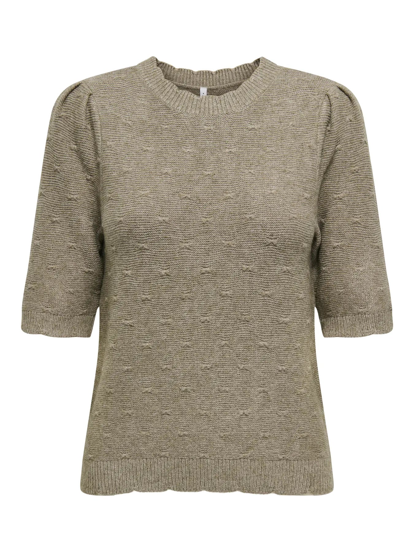 ONLKATIA SS STRUCTURE O-NECK BEIGE