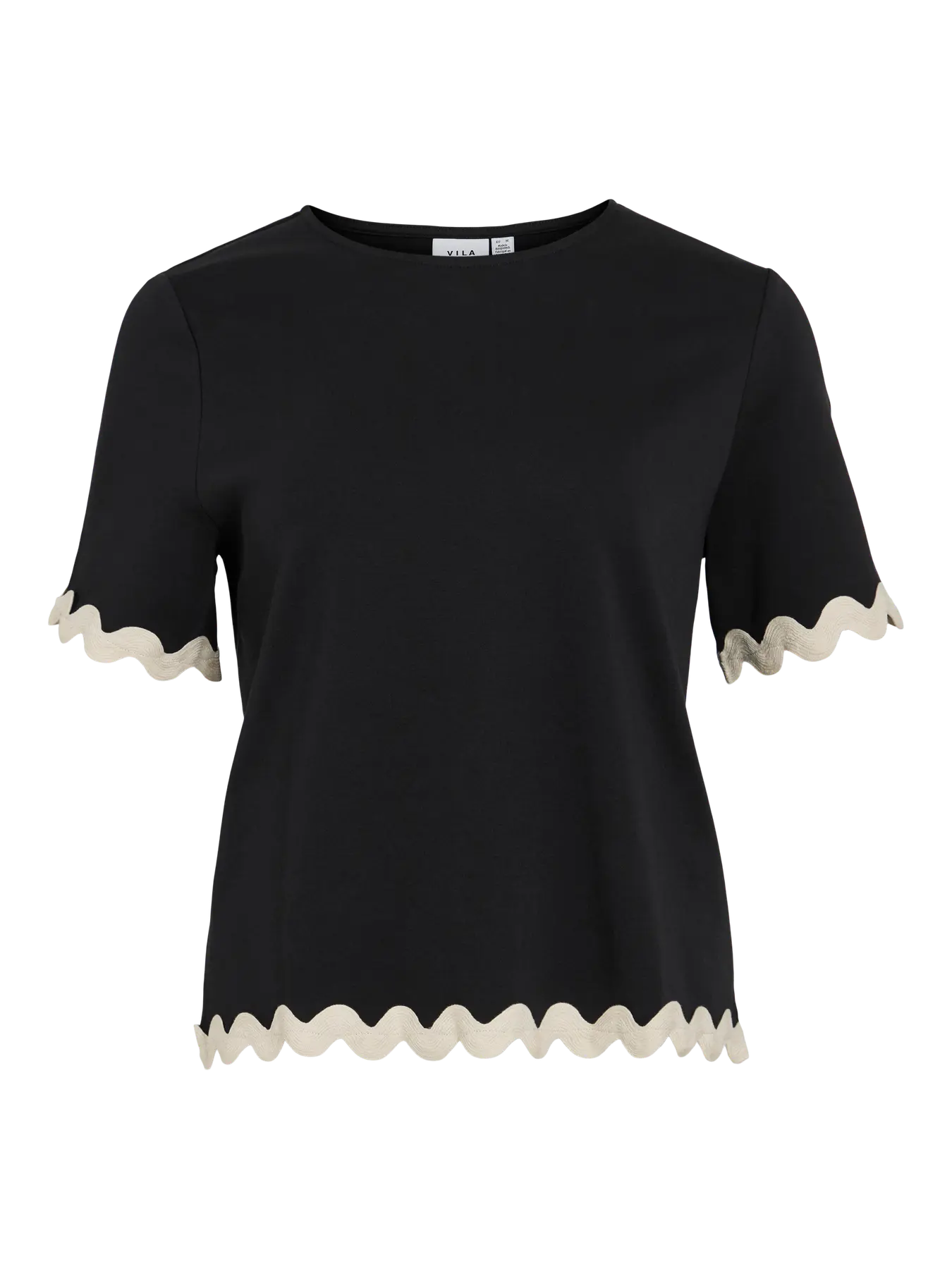 VICALISA O-NECK 2/4 TOP BLACK