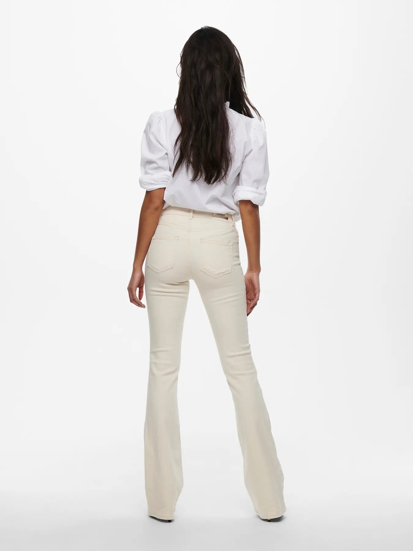 ONLBLUSH MID FLARED DOT019 ECRU