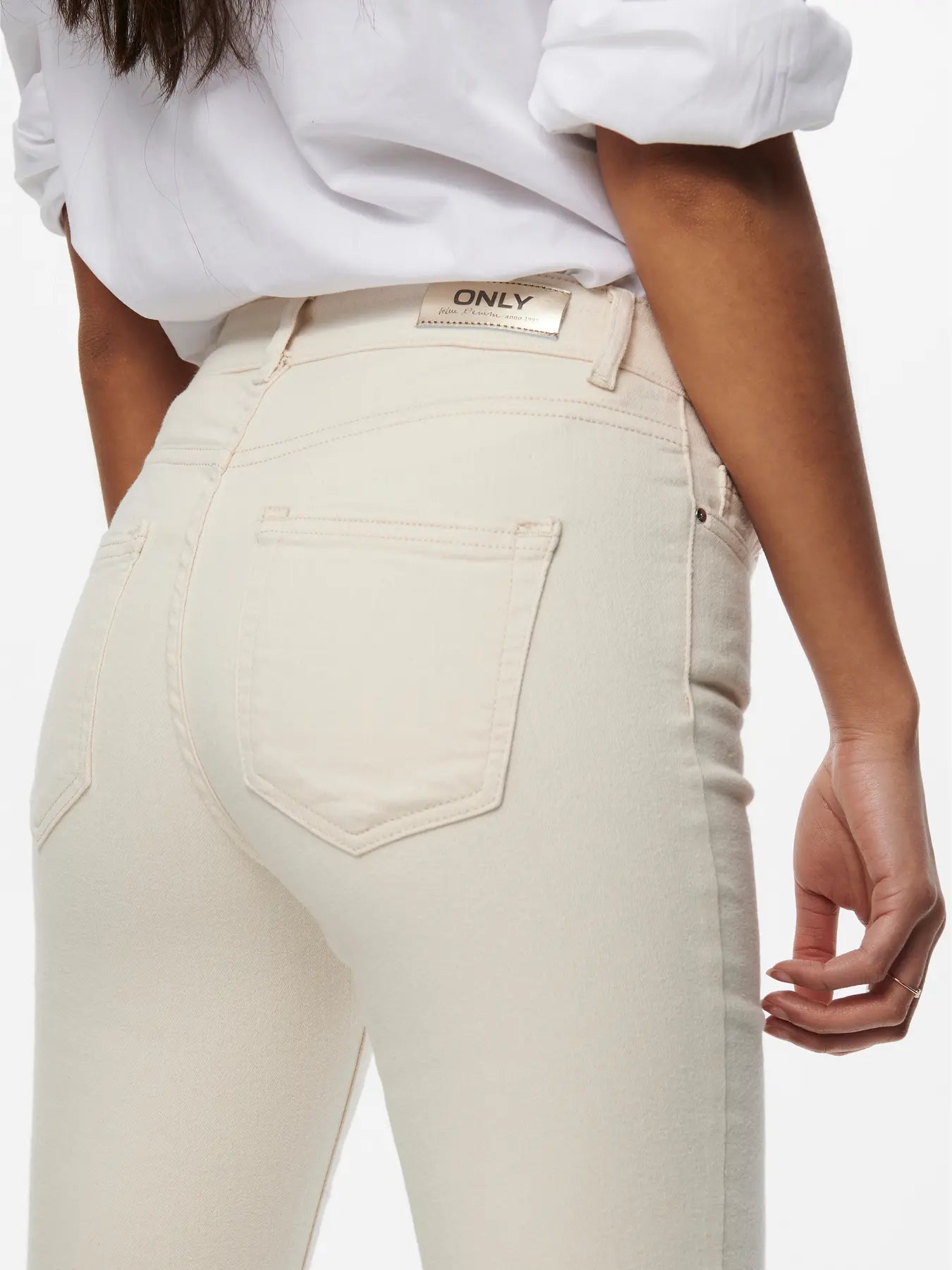 ONLBLUSH MID FLARED DOT019 ECRU