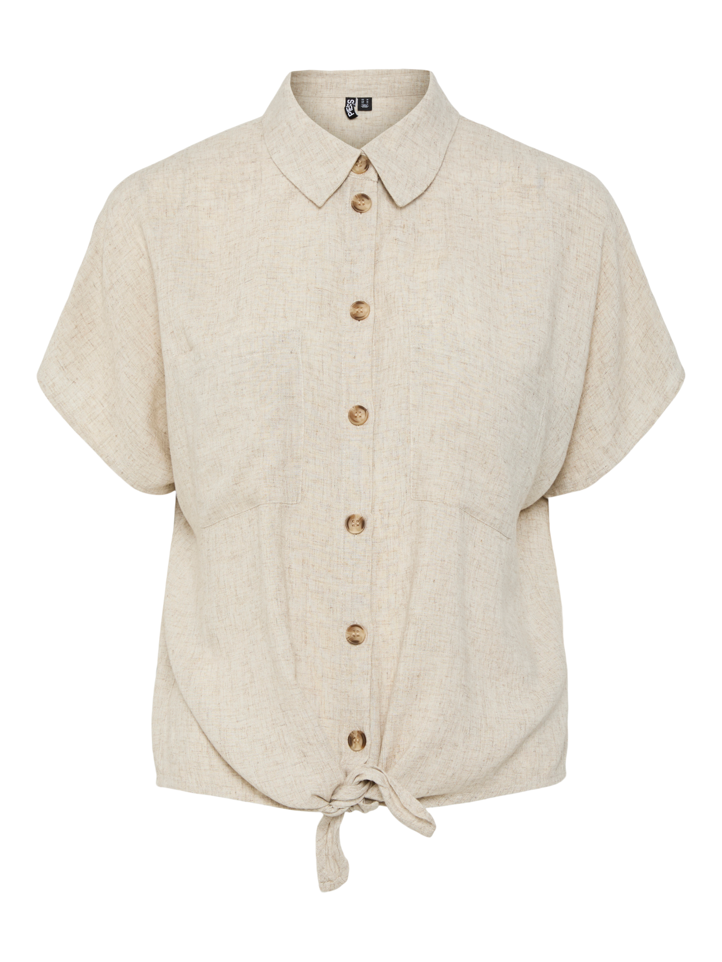 PCPIA SS TIE SHIRT BEIGE