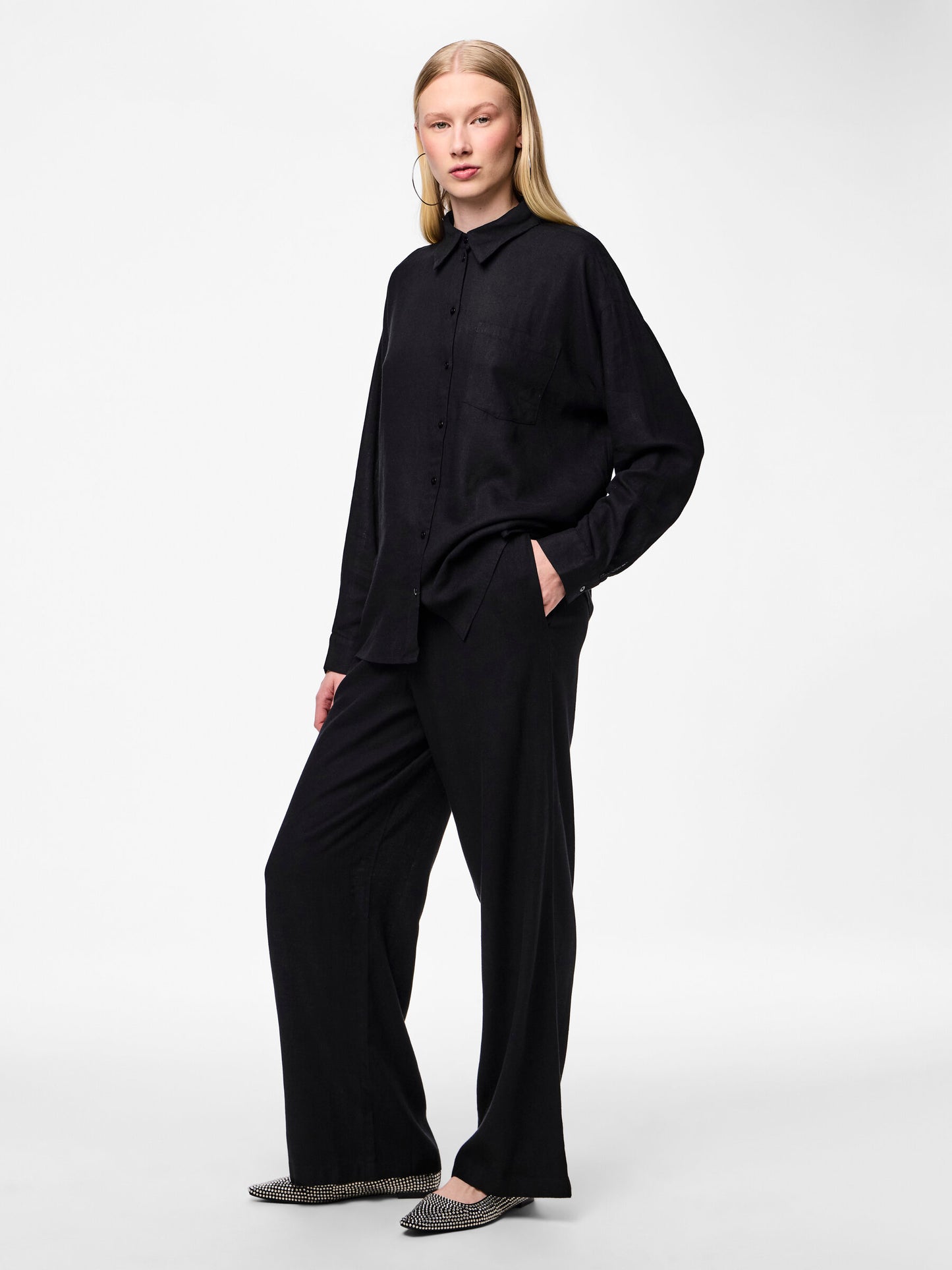 PCPIA LS LOOSE SHIRT BLACK