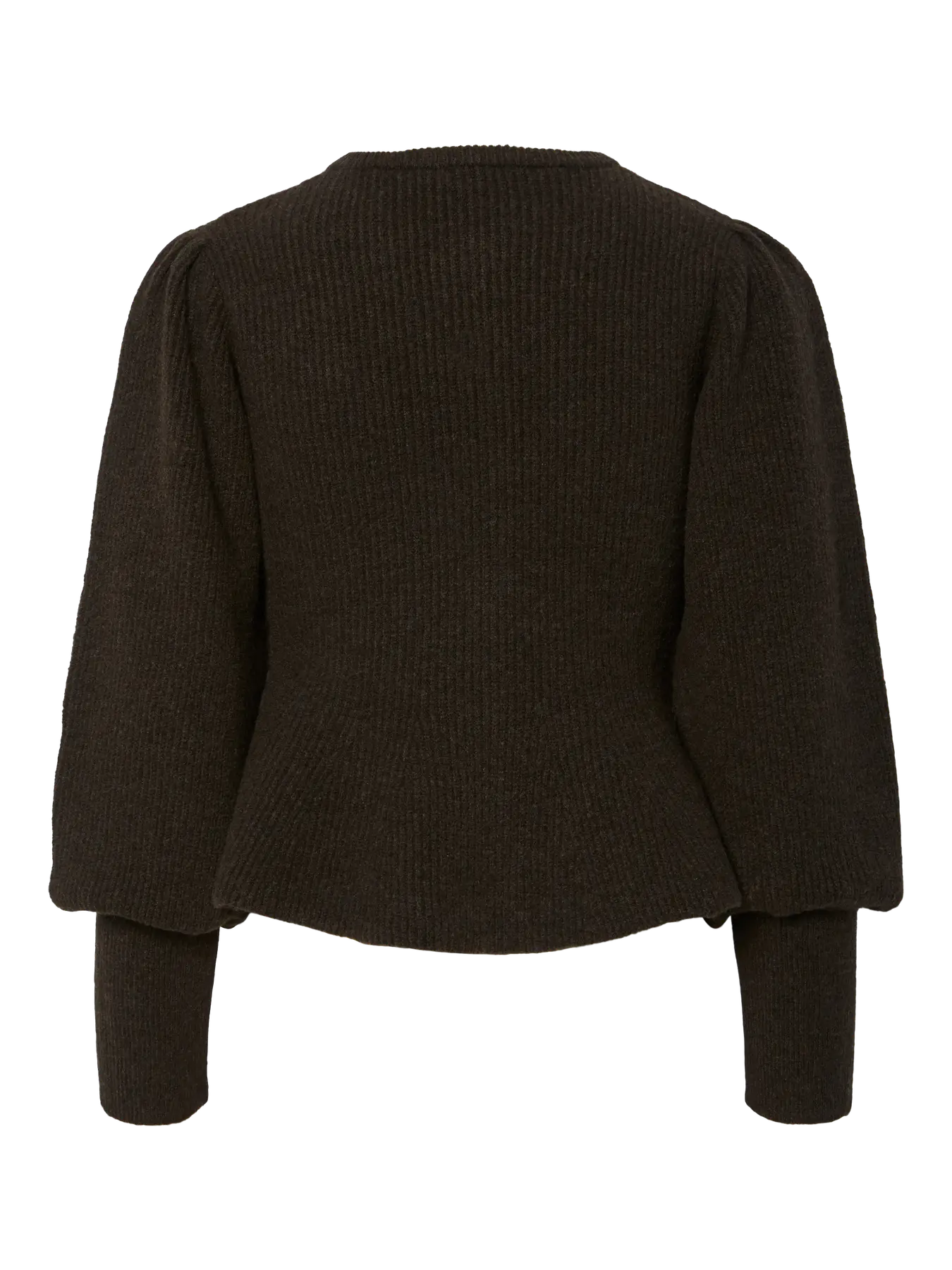PCANNIE LS KNIT CARDIGAN DARK BROWN