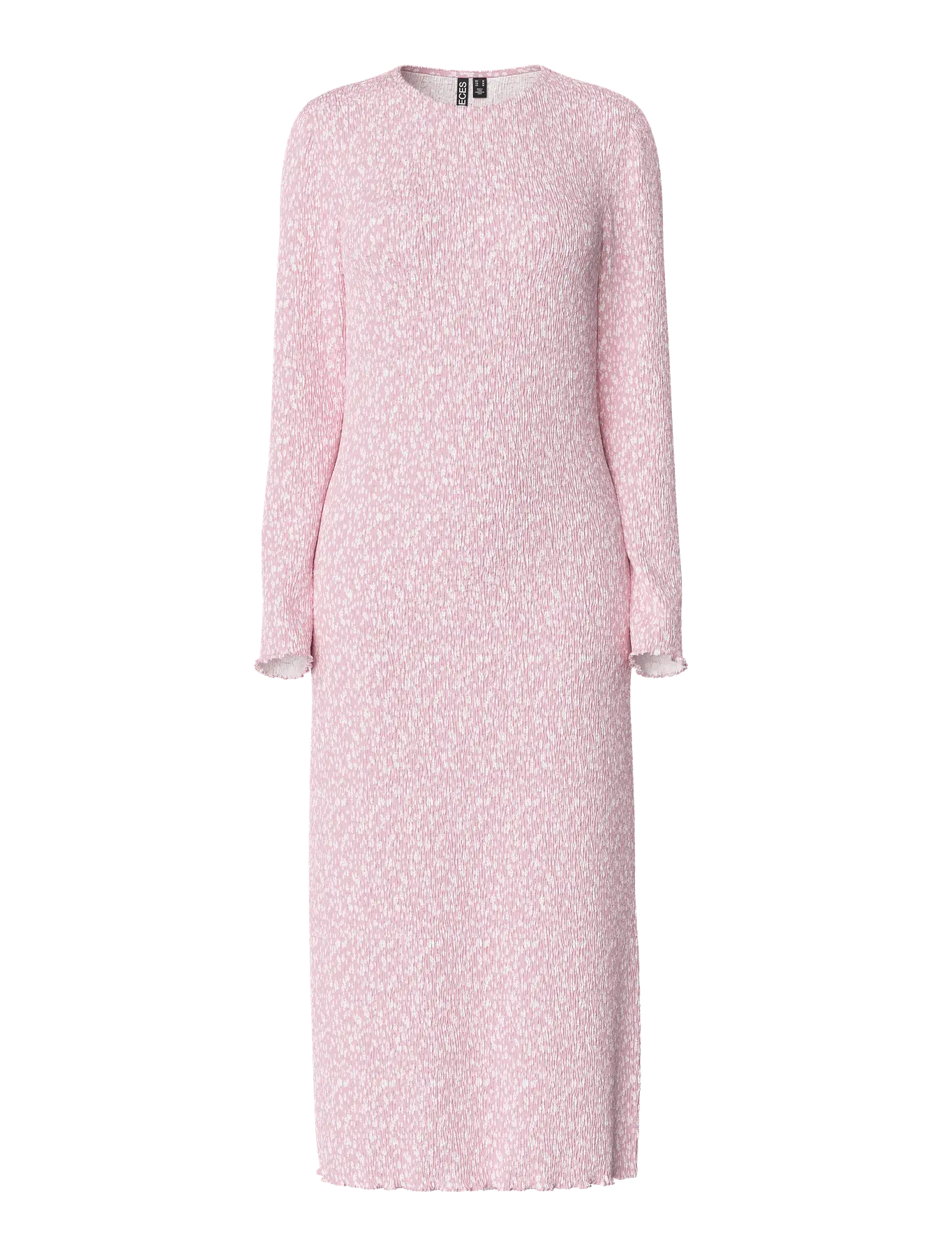 PCFLORA LS MIDI DRESS PINK FLOWER