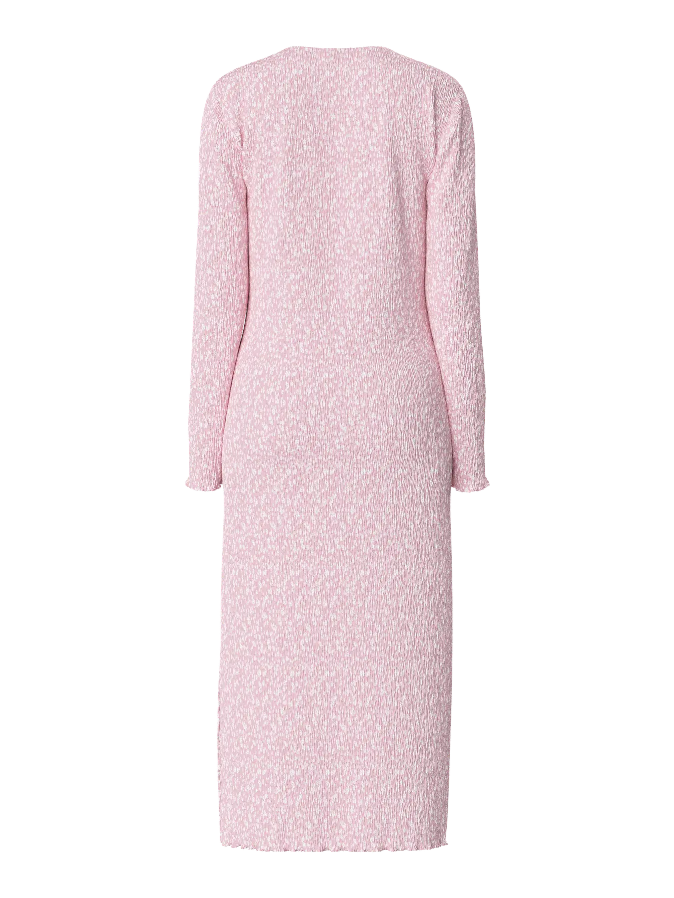 PCFLORA LS MIDI DRESS PINK FLOWER