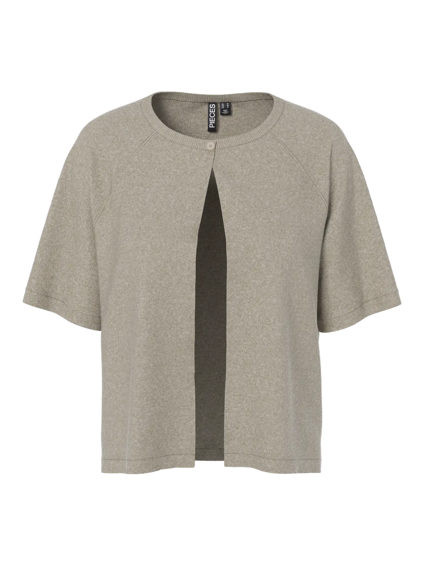 PCBREE SS O-NECK KNIT CARDIGAN BEIGE