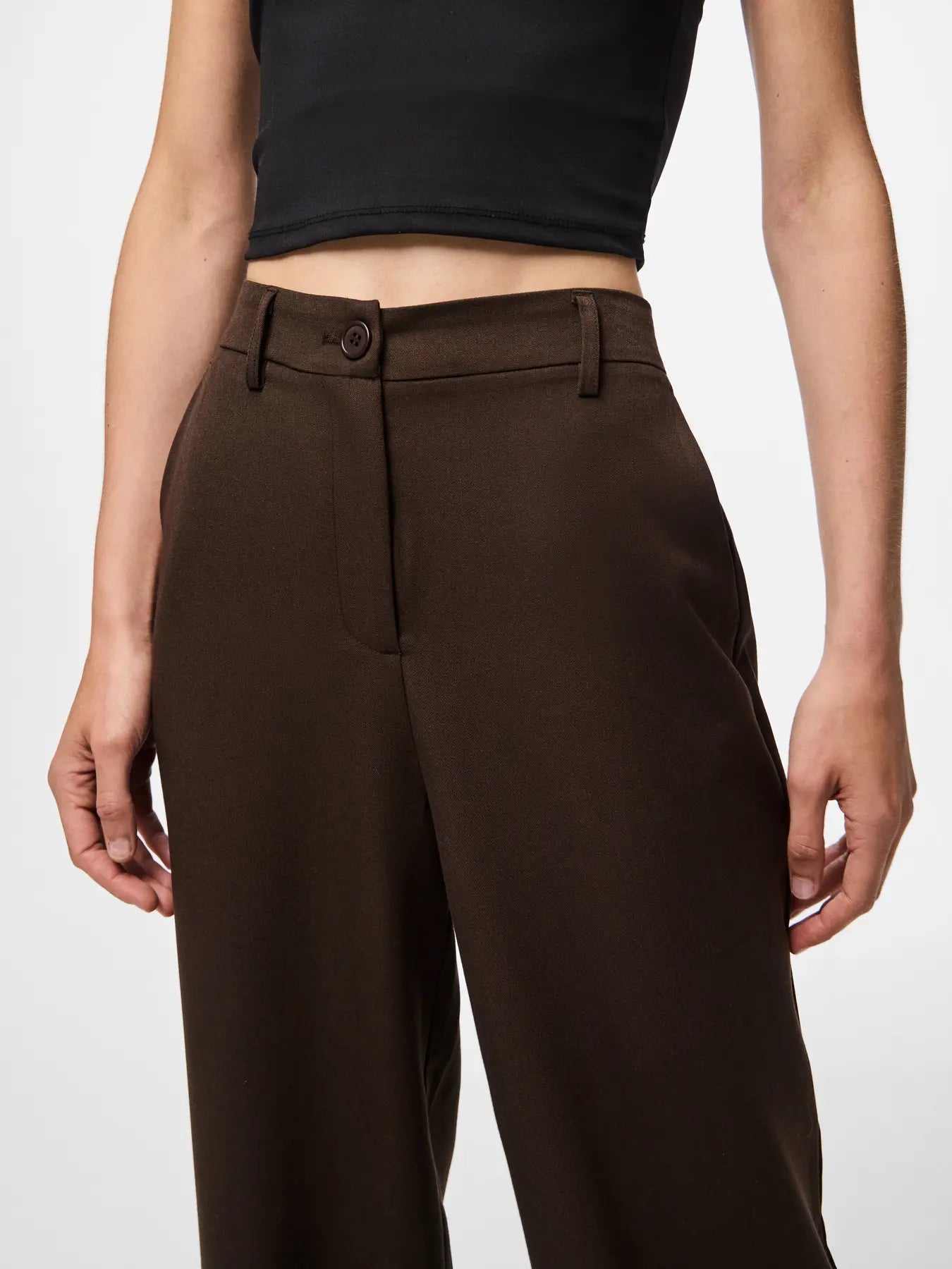 PCKAMIL HW WIDE PANT HOT FUDGE