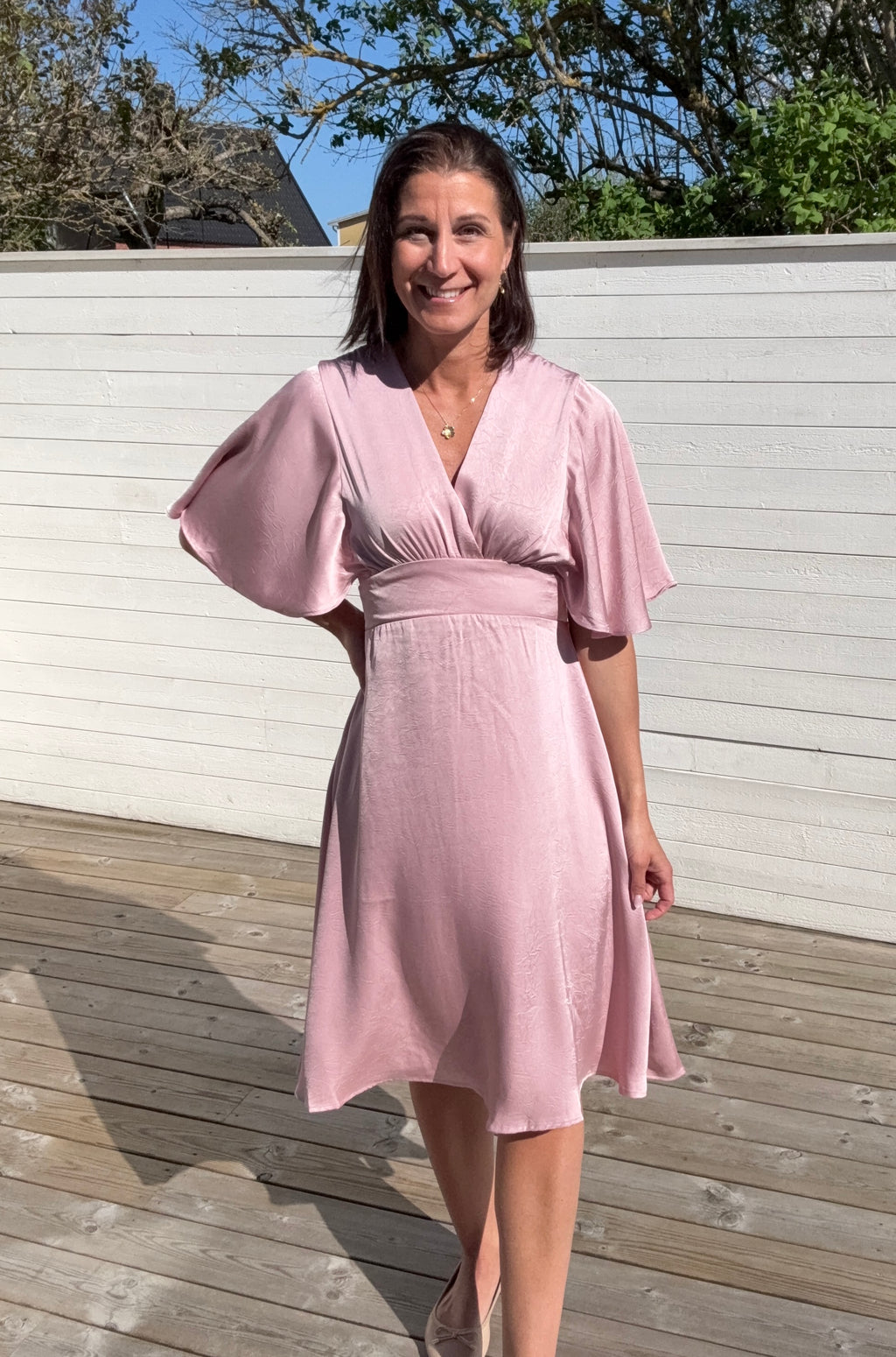 GISELA SHORT DRESS- LIGHT ROSE