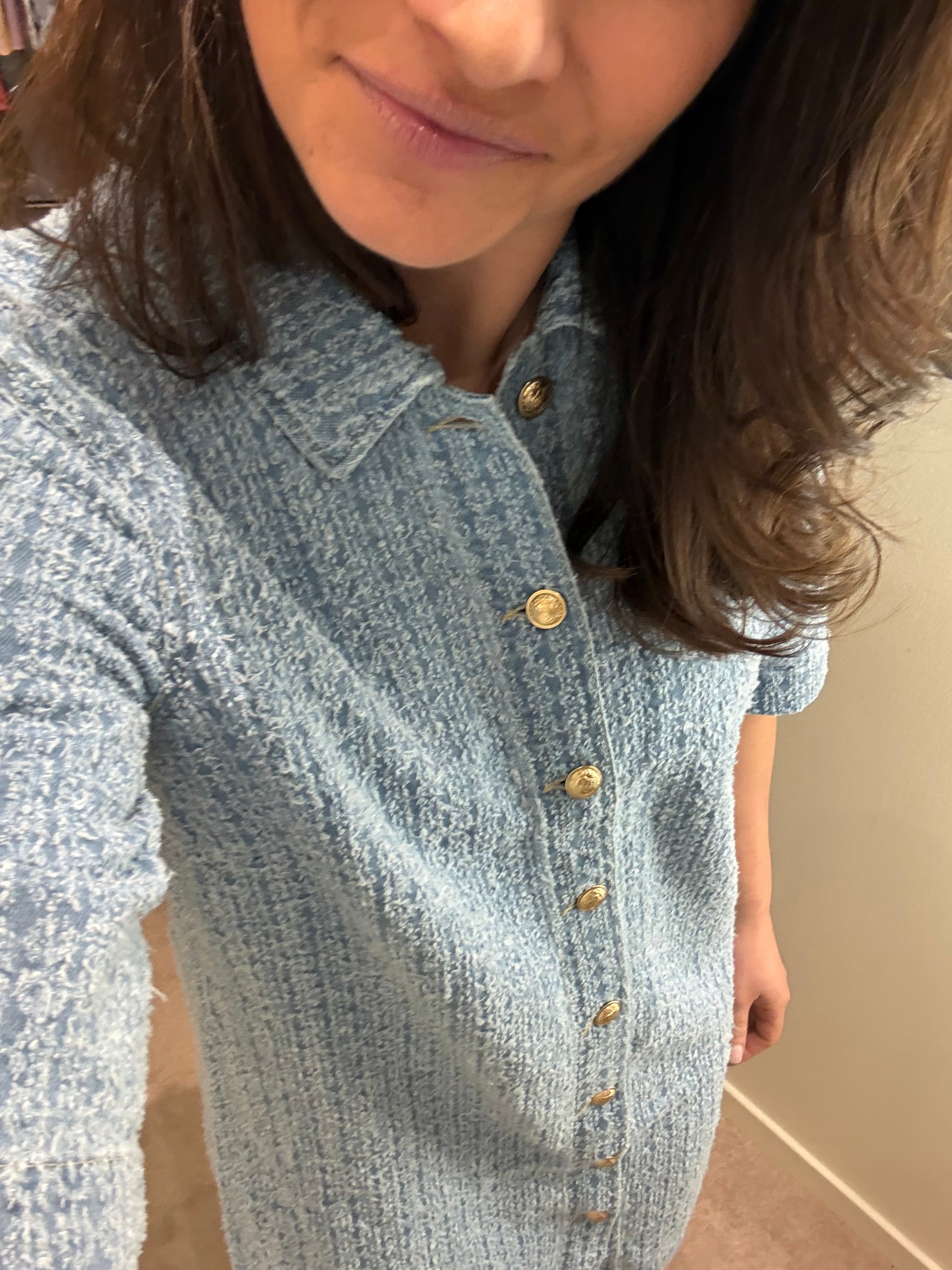 ONLBELLE BOUCLE S/S DNM DRESS