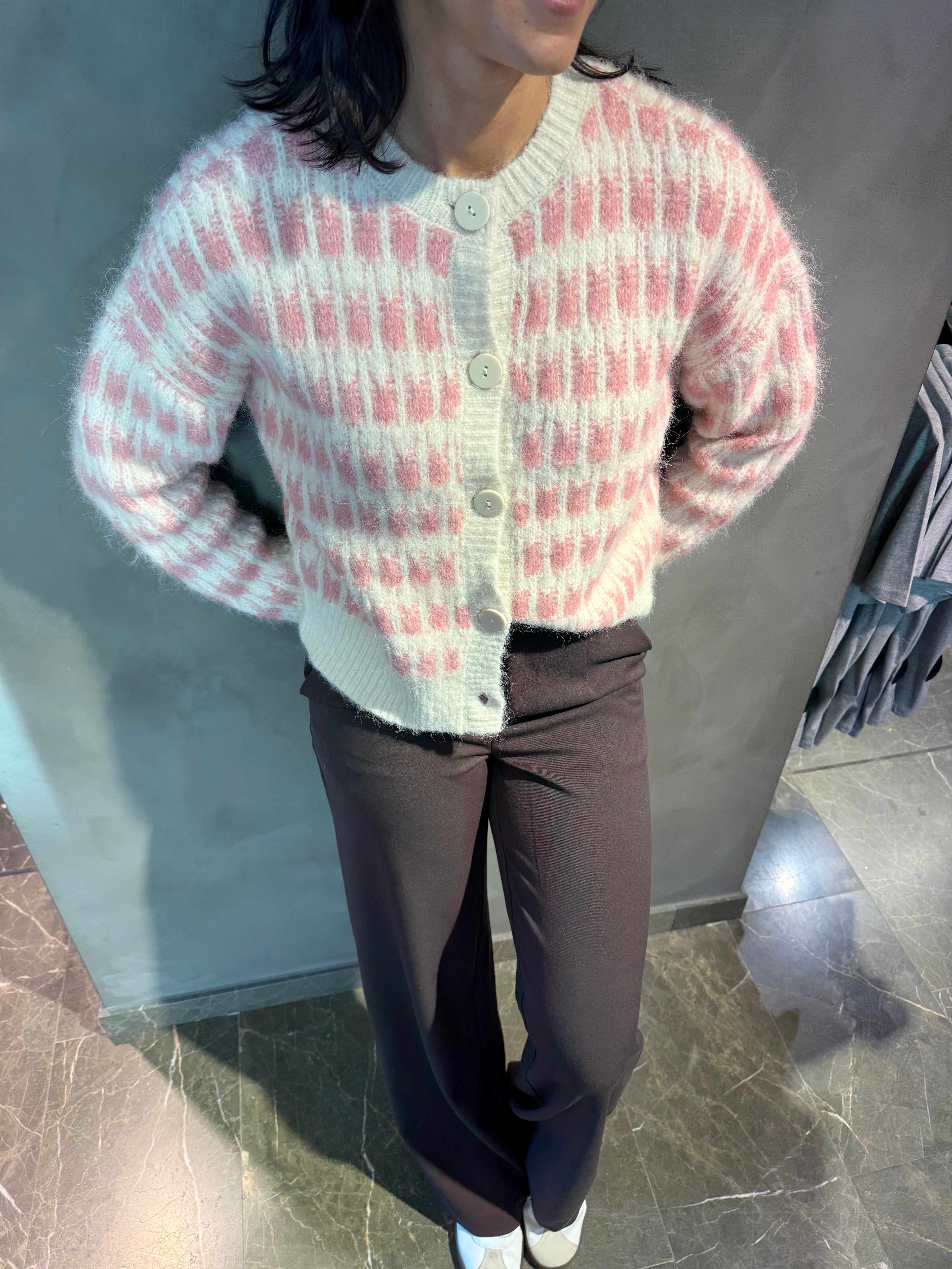 VMLISA LS O-NECK CARDIGAN ROSE