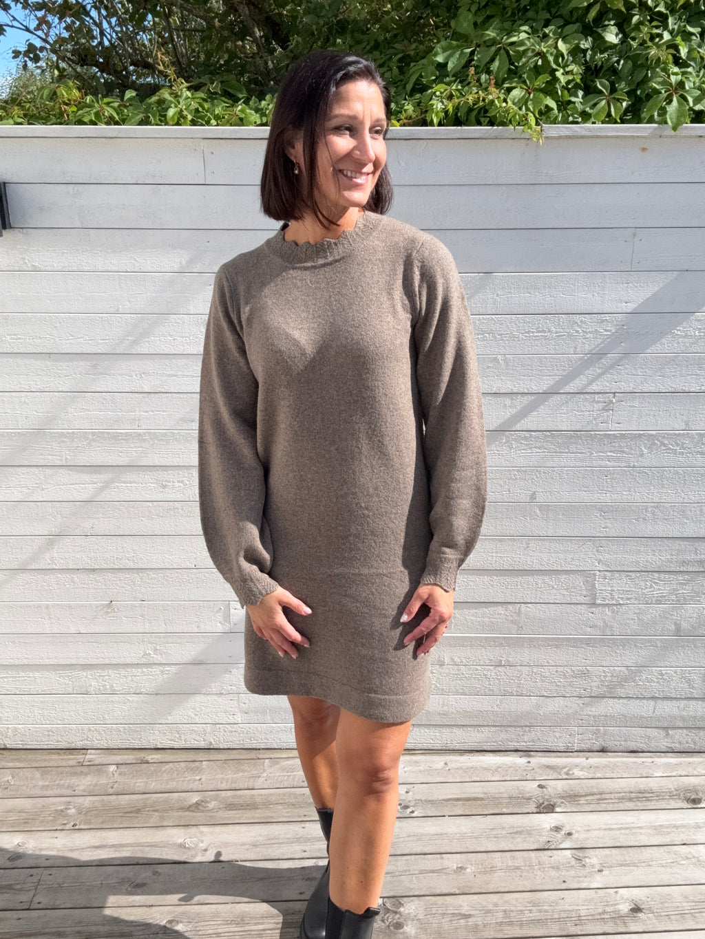 VINIKOLINA O-NECK L/S KNIT DRESS FALCON