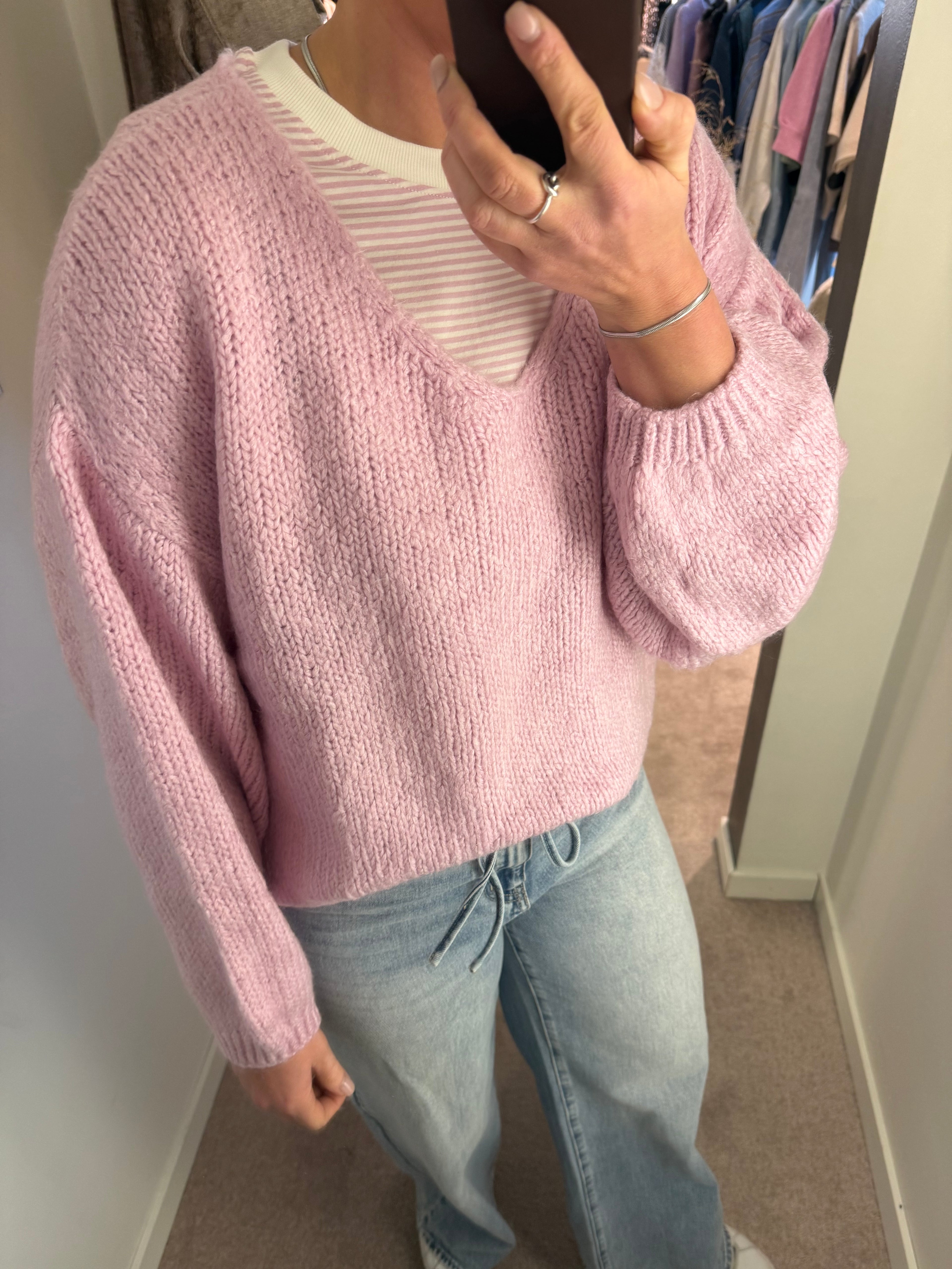 JDYDINEA L/S REVERSIBLE PULLOVER FRAGNANT LILAC