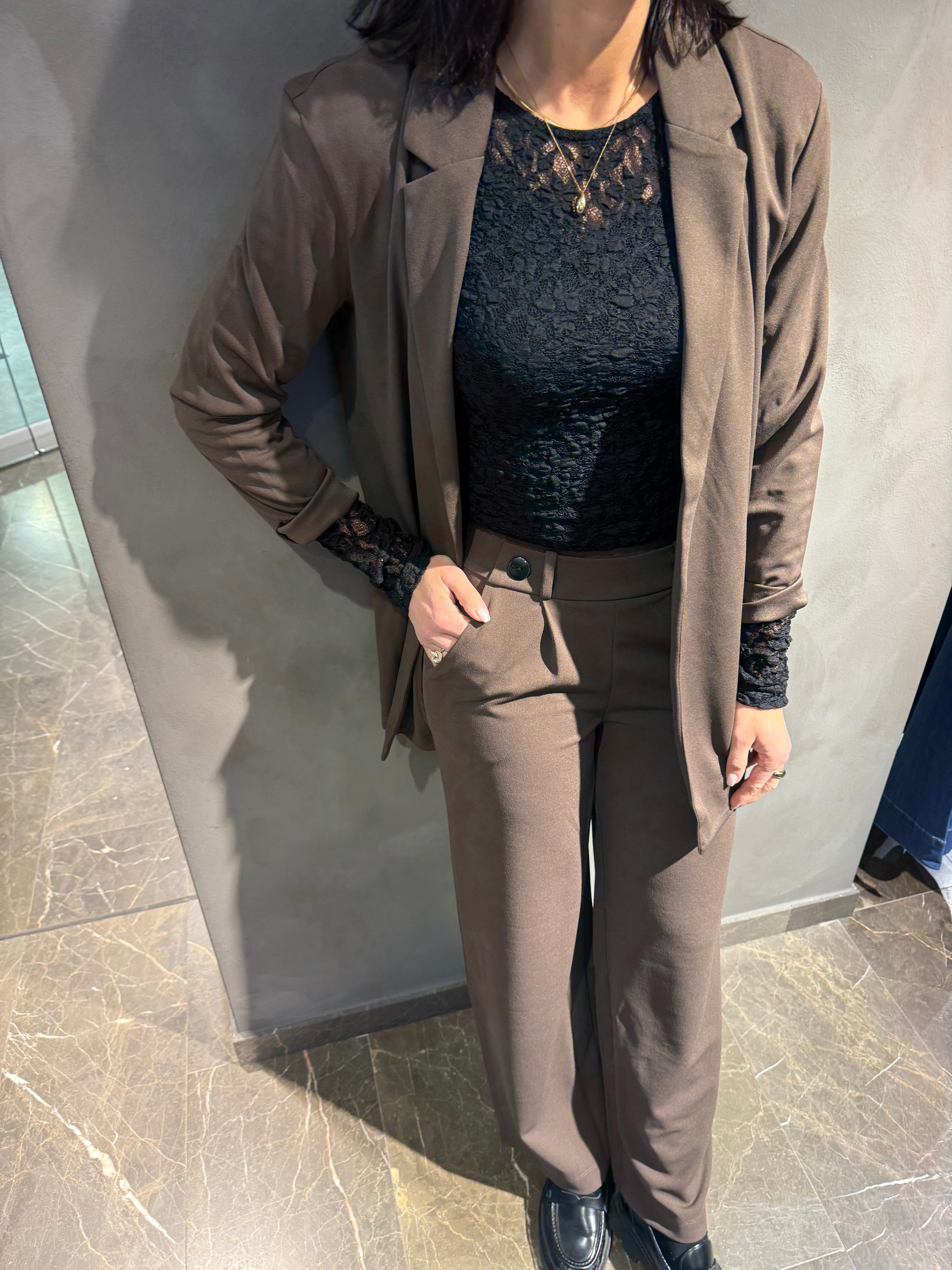 JDYGEGGO LIFE NEW LONG PANT CHOCOLATE BROWN