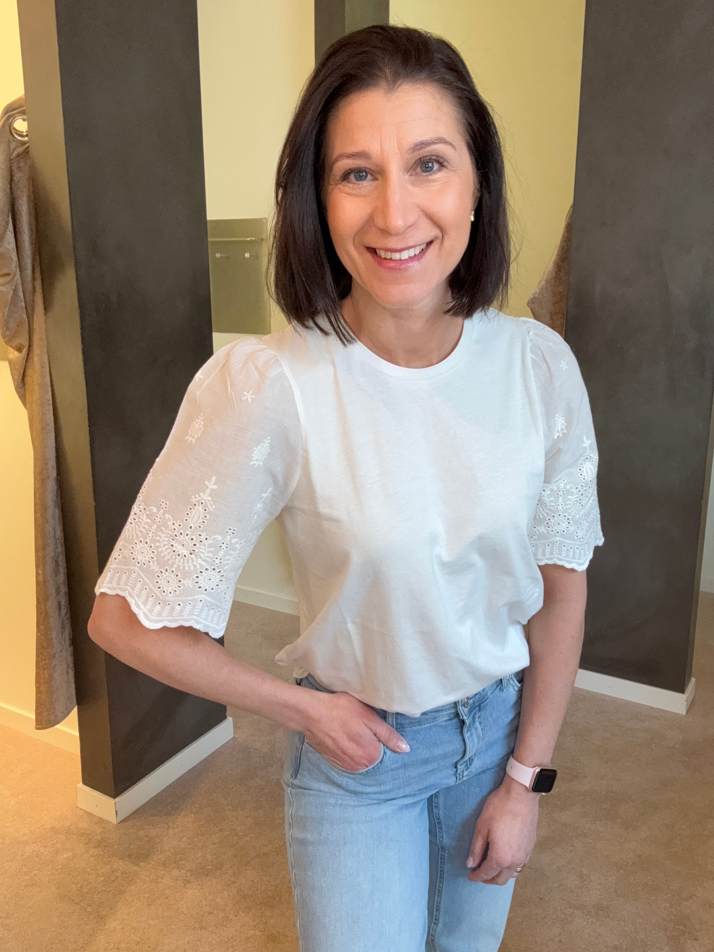 JDYLAIR LIFE S/S NEW MIX TOP WHITE WHITE