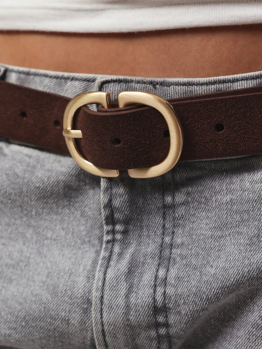 PCJUVA SUEDE JEANS BELT HOT FUDGE