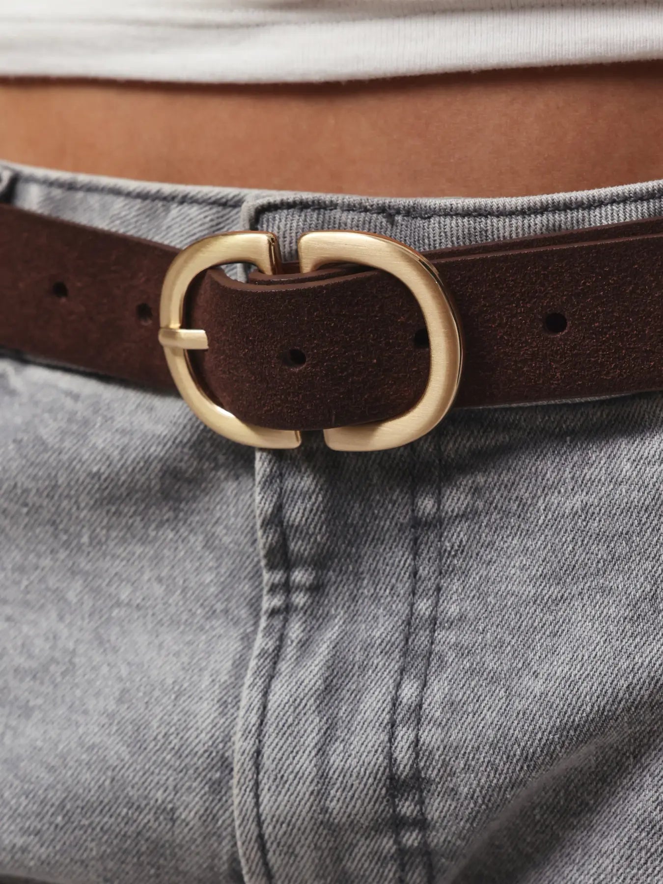 PCJUVA SUEDE JEANS BELT HOT FUDGE