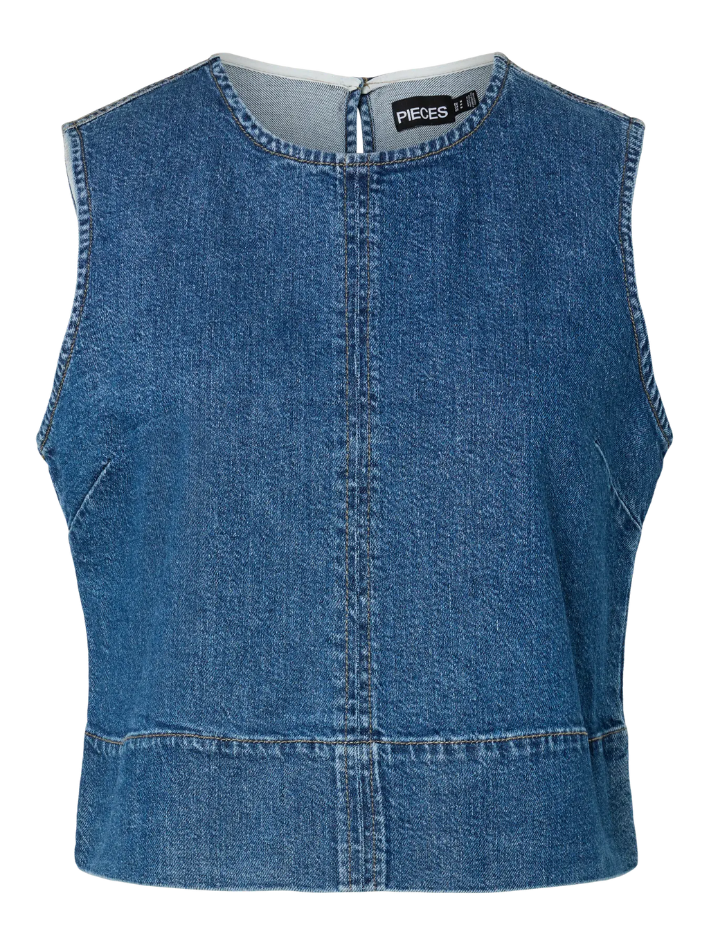 PCSILKE SL DENIM TOP