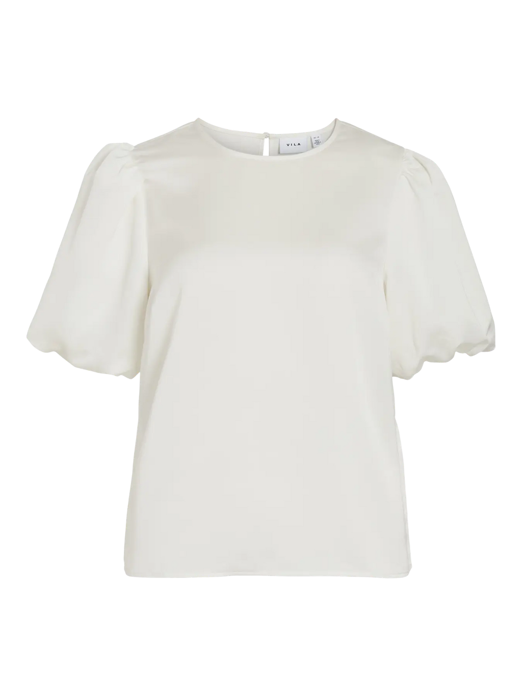 VIELLETTE 2/4 SATIN PUFF TOP SNOW WHITE