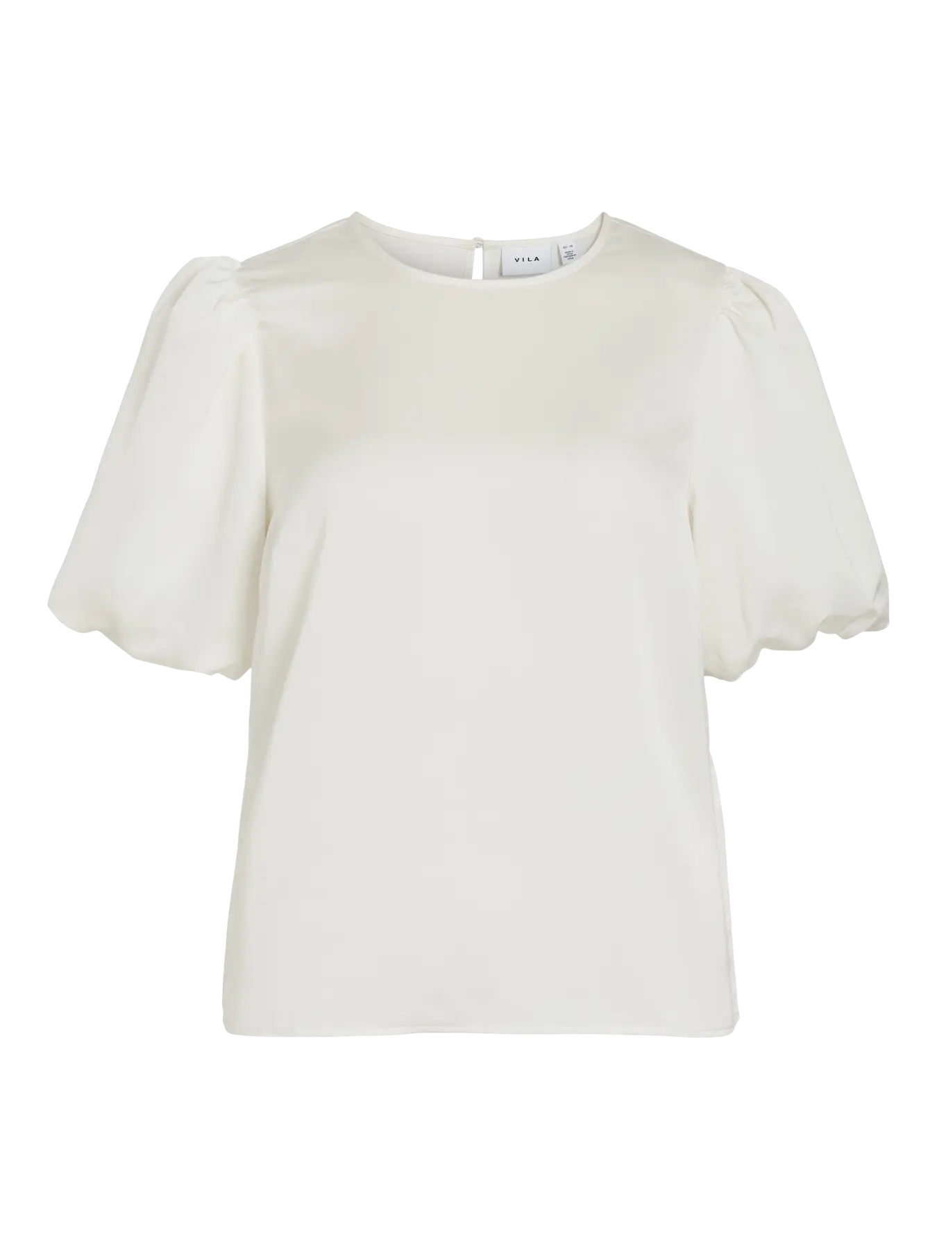 VIELLETTE 2/4 SATIN PUFF TOP SNOW WHITE