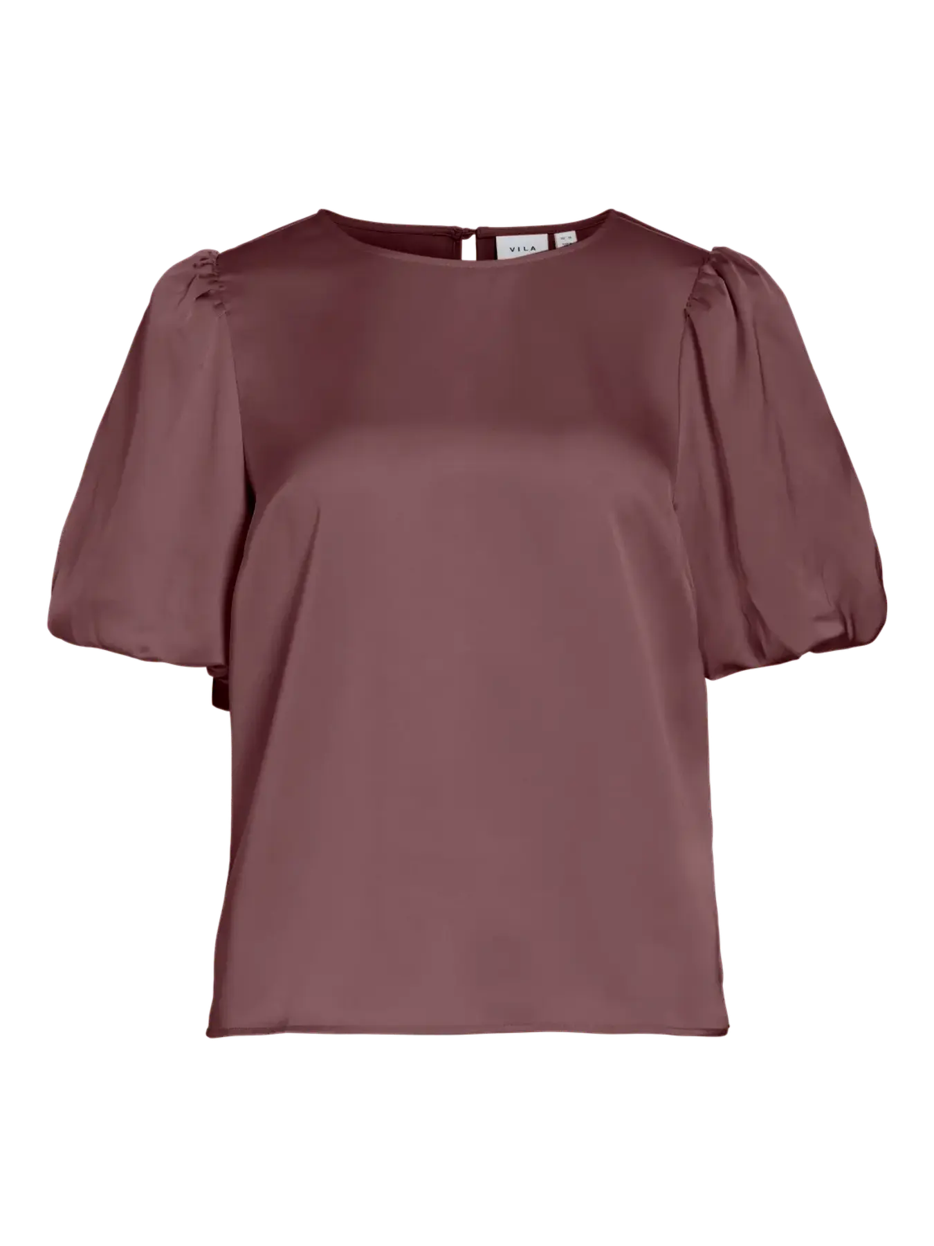 VIELLETTE 2/4 SATIN PUFF TOP- rose brown