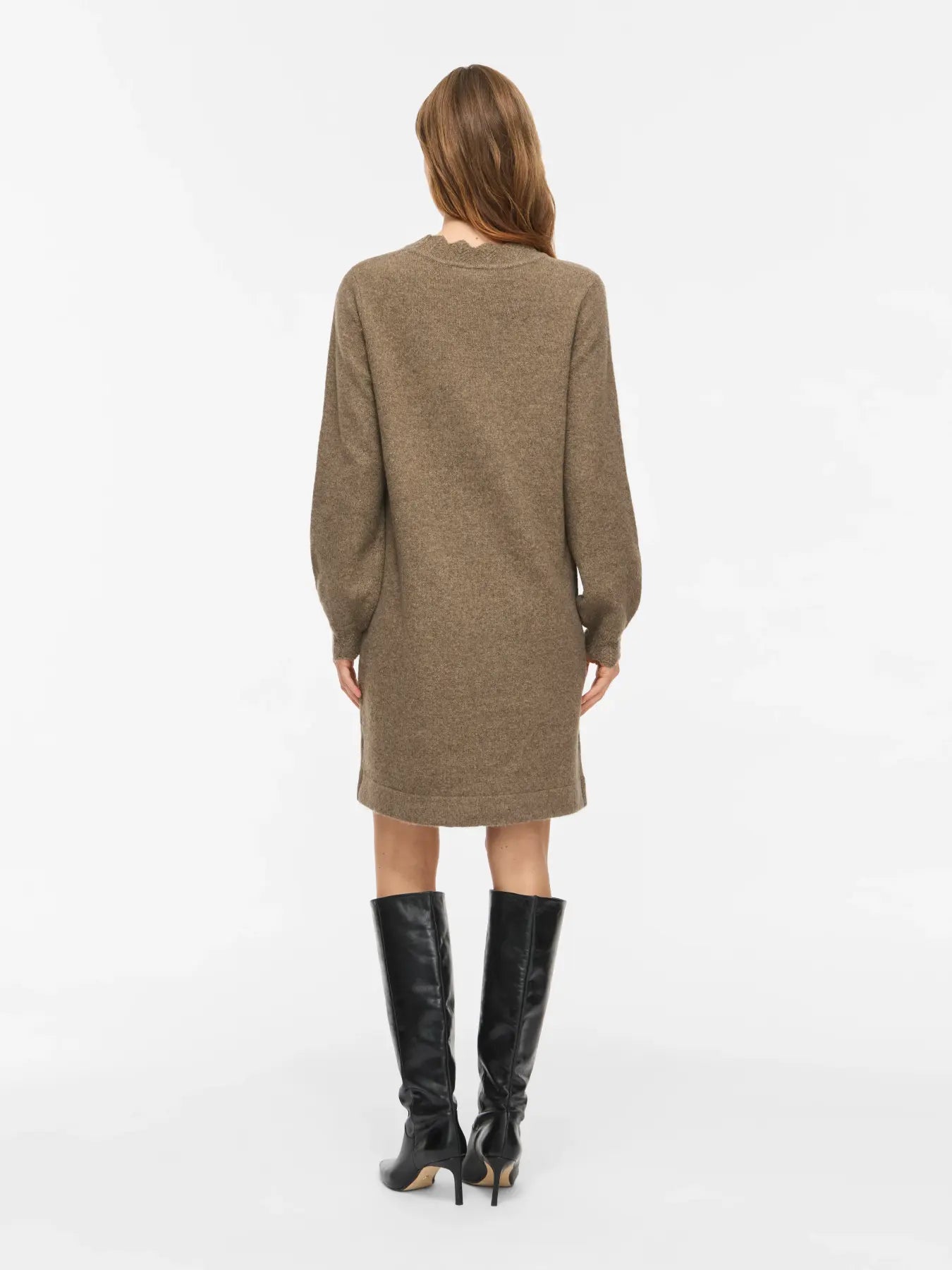 VINIKOLINA O-NECK L/S KNIT DRESS FALCON