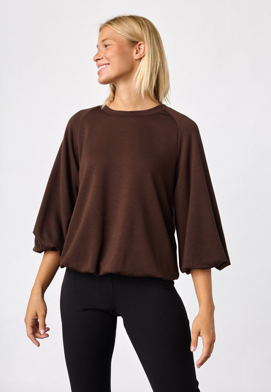 VEDA BALLOON SWEAT- BRUN