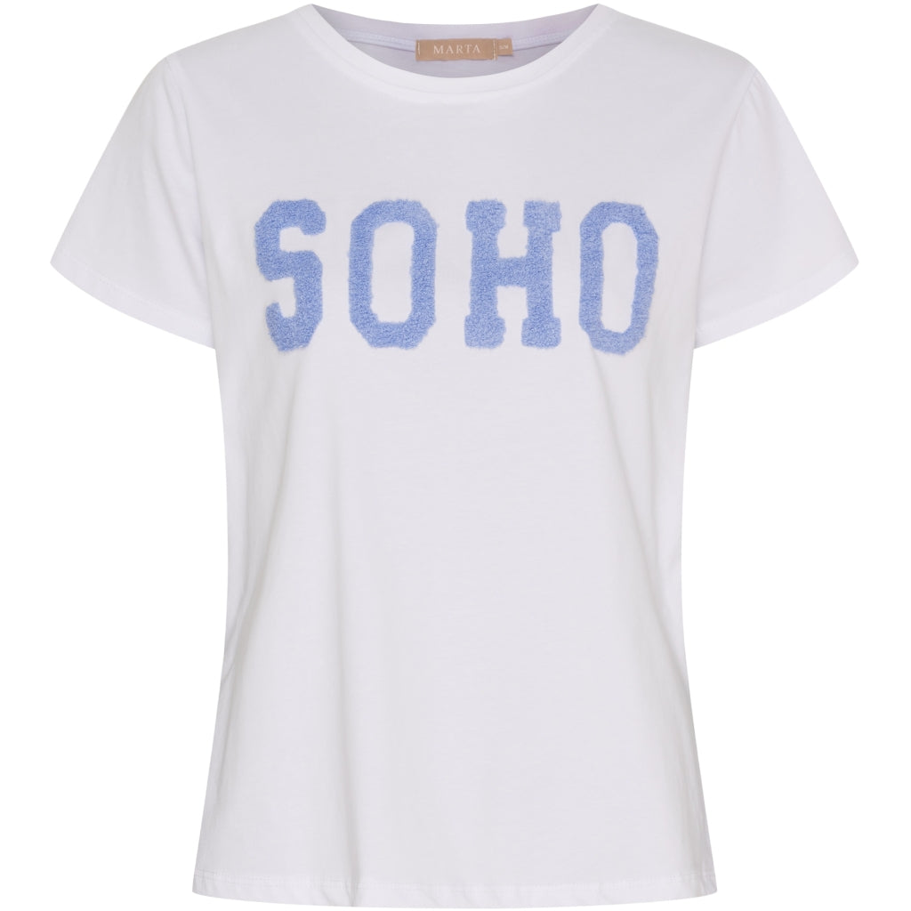 HERDIS TEE WHITE/SKY BLUE