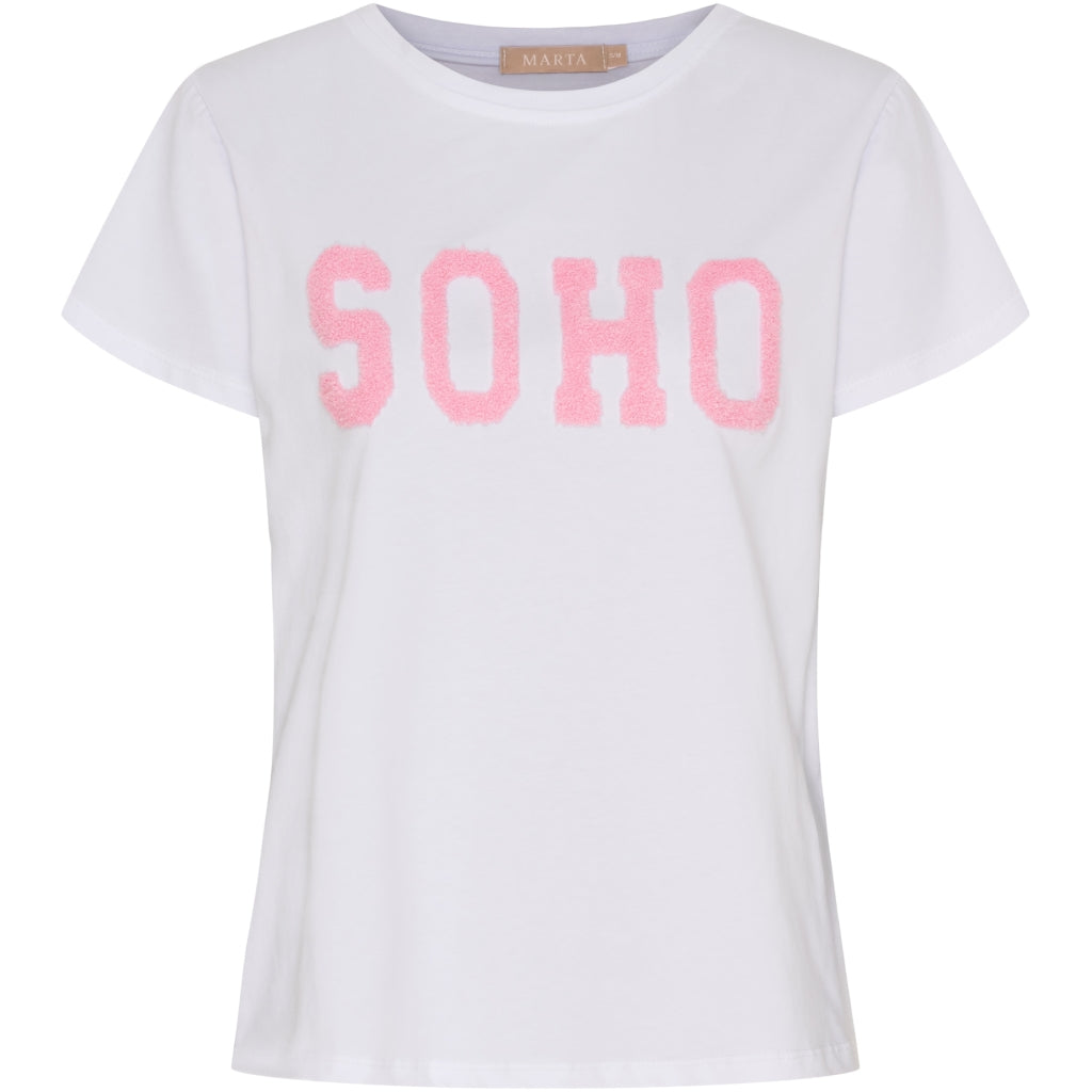 HERDIS TEE WHITE/BABY PINK
