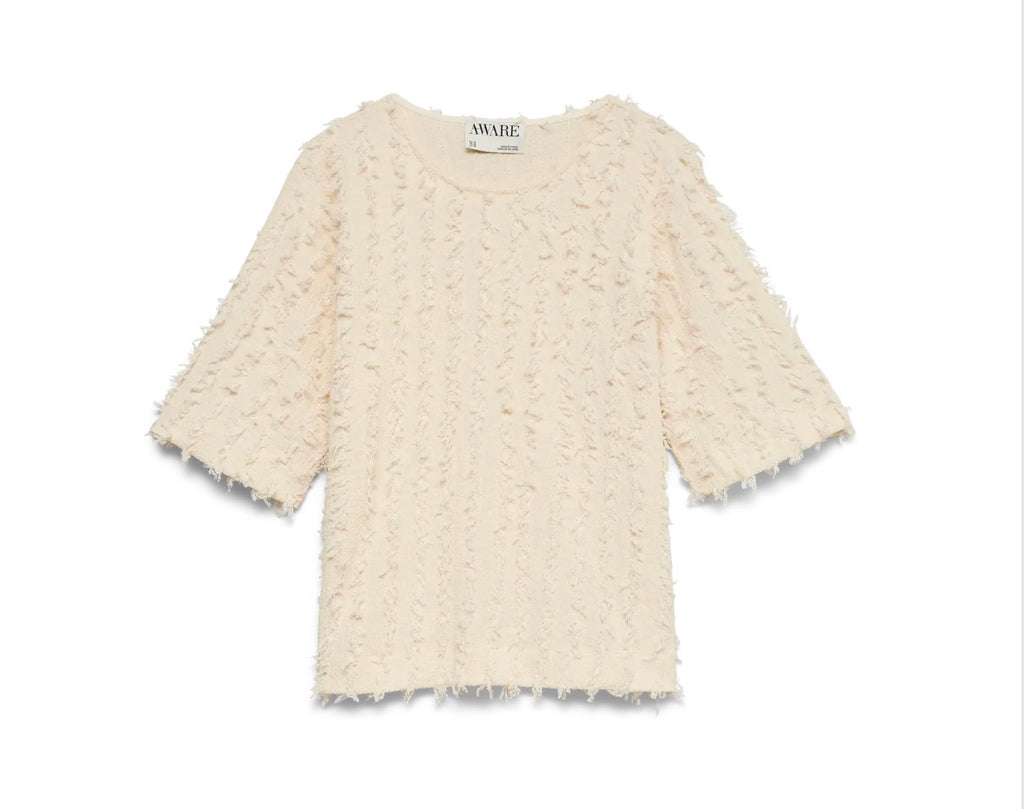 AWDESTINY 2/4 O-NECK TOP- WHITECAP GRAY