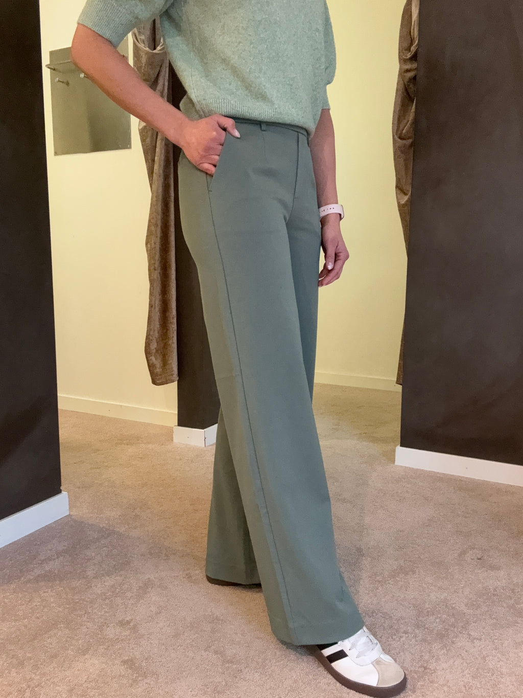 OBJLISA WIDE PANT LAUREL WREATH