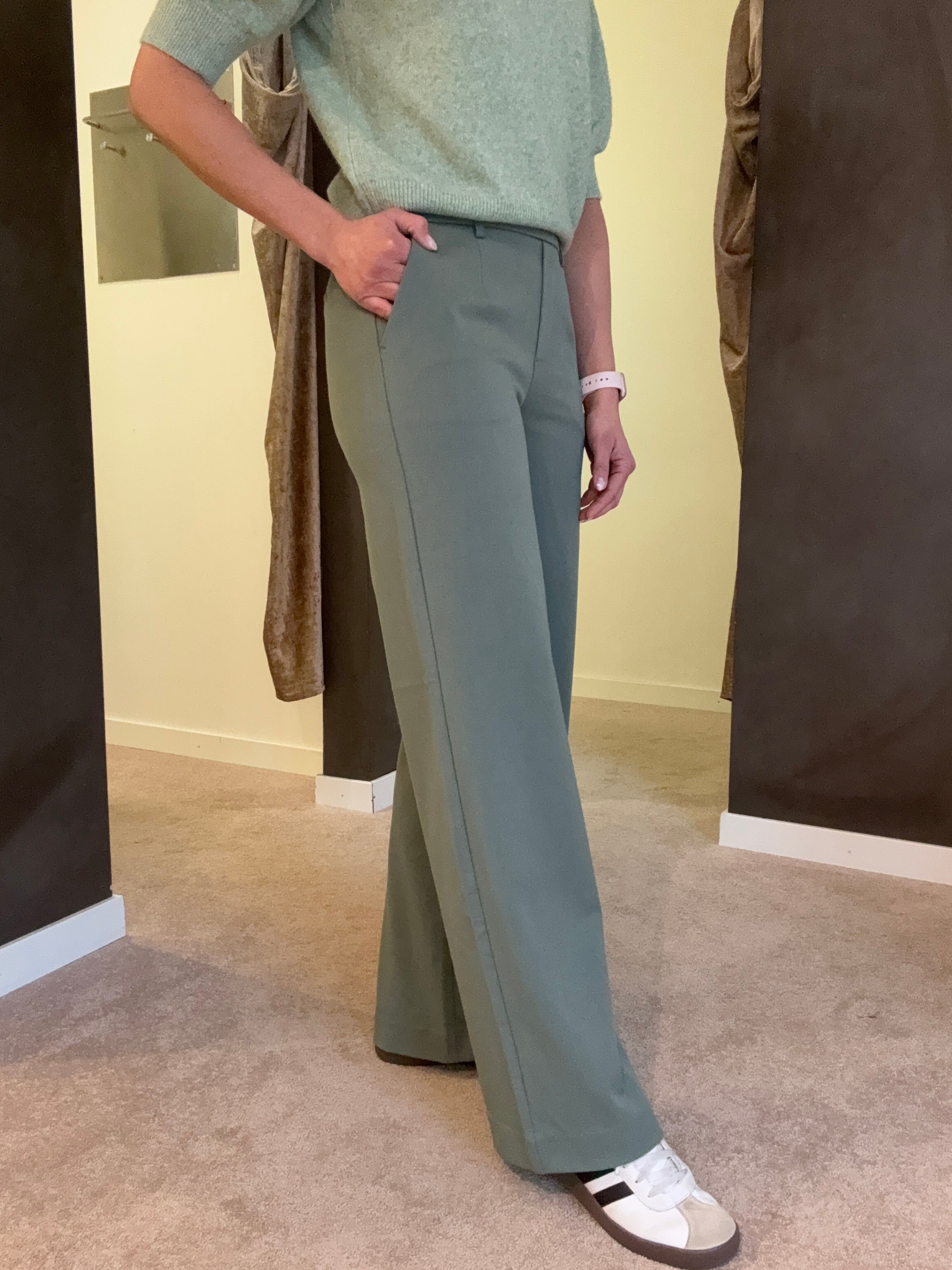 OBJLISA WIDE PANT LAUREL WREATH