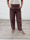 PCRIKKE HW BARREL PANTS HOT FUDGE