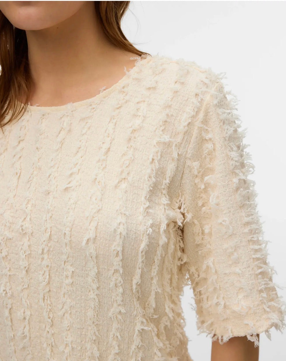 AWDESTINY 2/4 O-NECK TOP- WHITECAP GRAY
