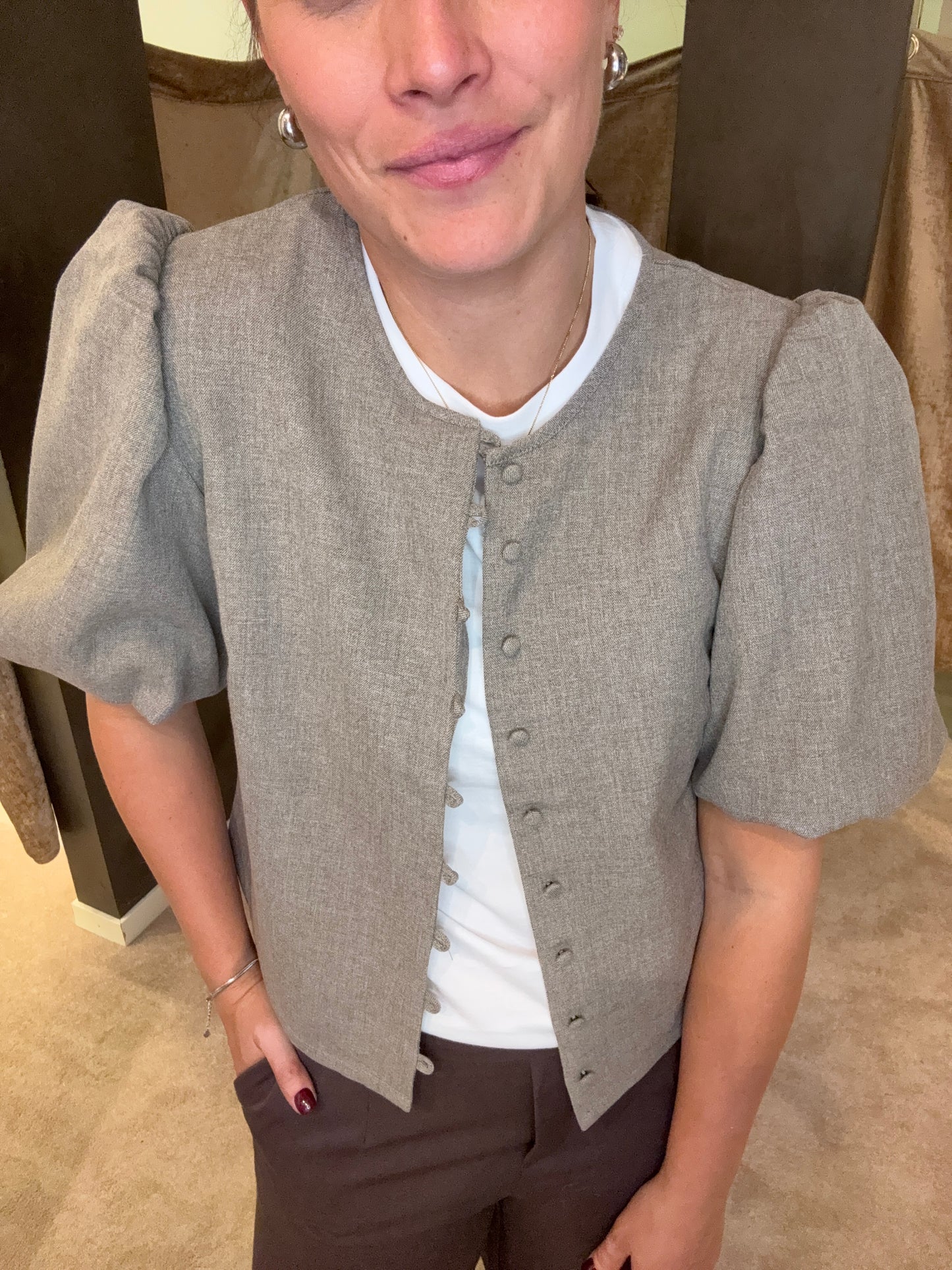 VMBESTIE 2/4 PUFF SLEEVE BEIGE