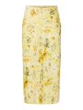 YASPELLA HW MIDI SKIRT  PALE BANANA LEMON PRINT