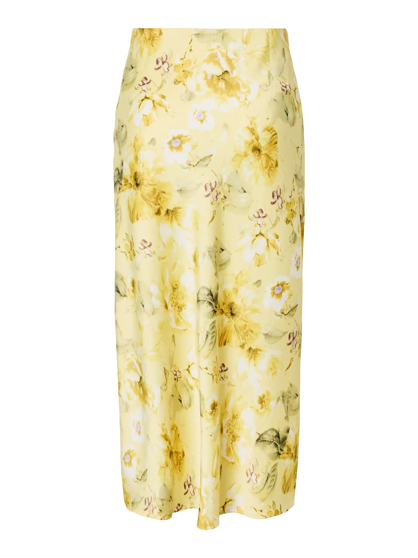YASPELLA HW MIDI SKIRT  PALE BANANA LEMON PRINT