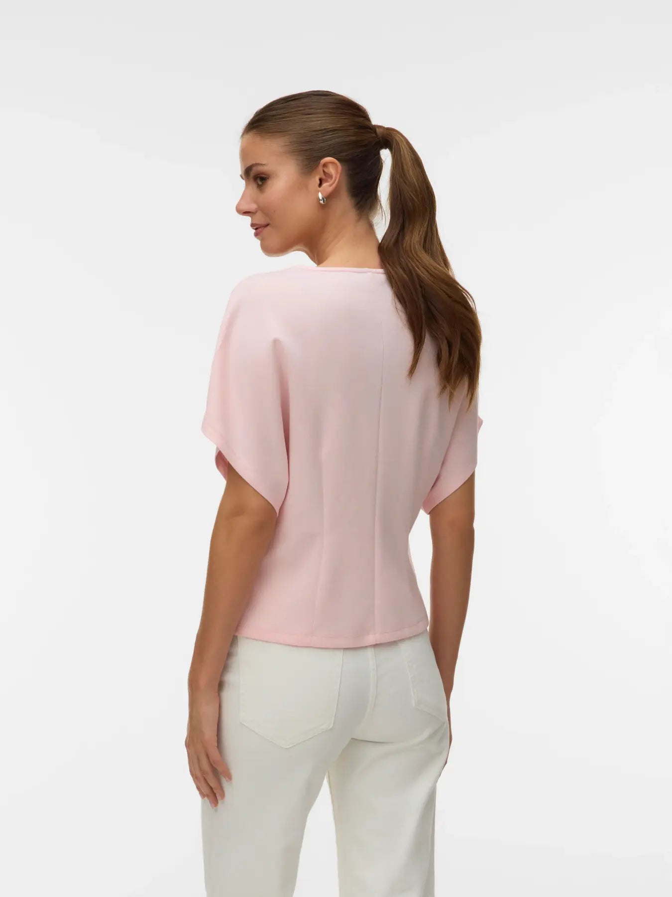 VMSMILLA SONJA SS V-NECK TOP PINK