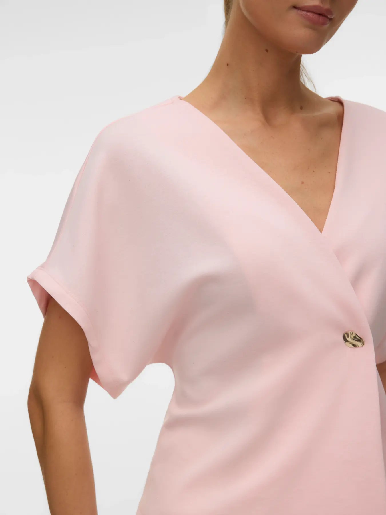 VMSMILLA SONJA SS V-NECK TOP PINK