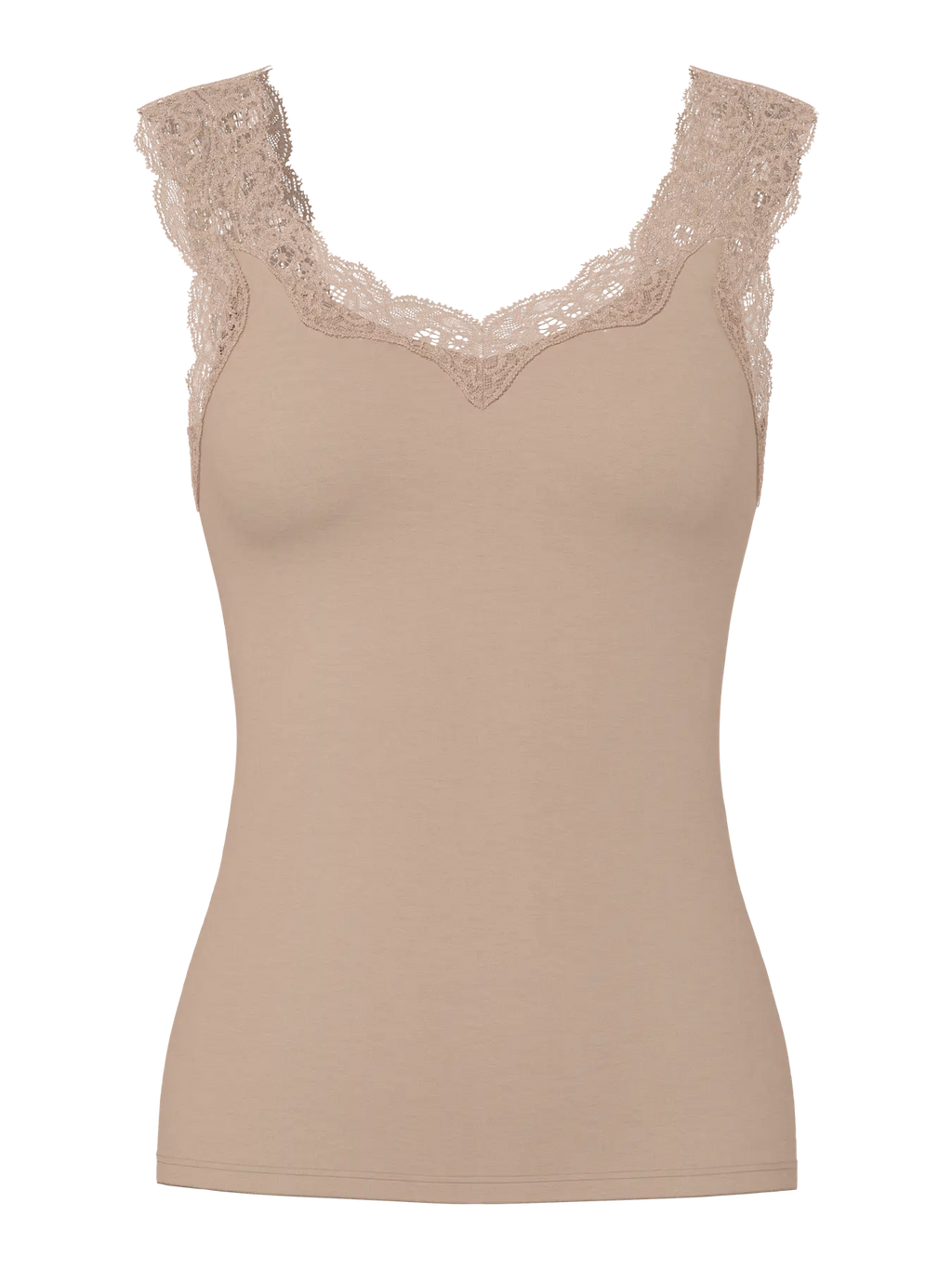 PCBARBERA LACE TOP WARM TAUPE
