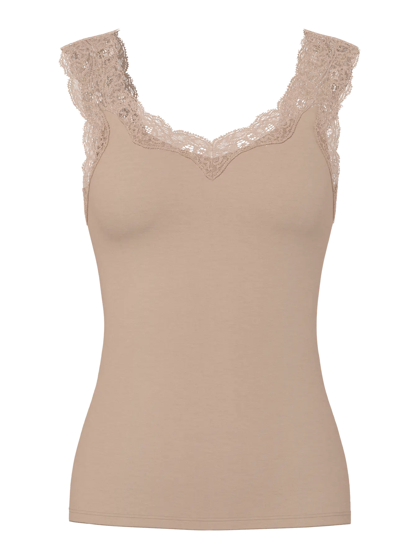 PCBARBERA LACE TOP WARM TAUPE