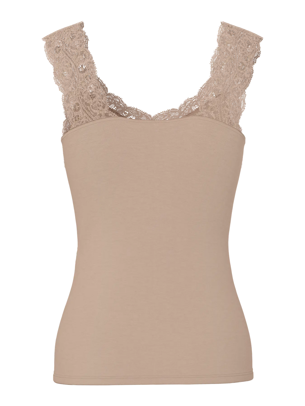 PCBARBERA LACE TOP WARM TAUPE