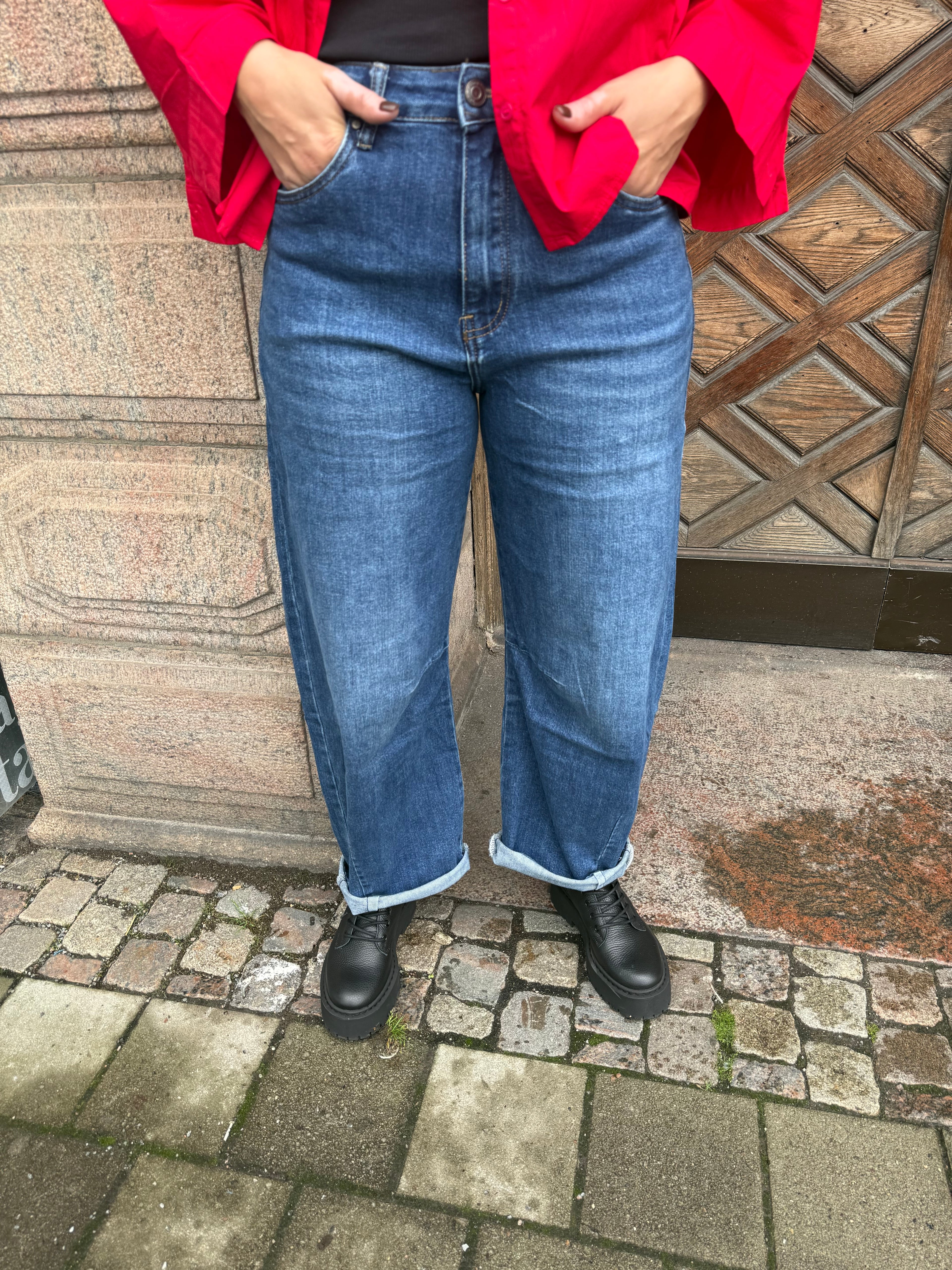 Barrel denim jeans - Dark blue AH6991-1